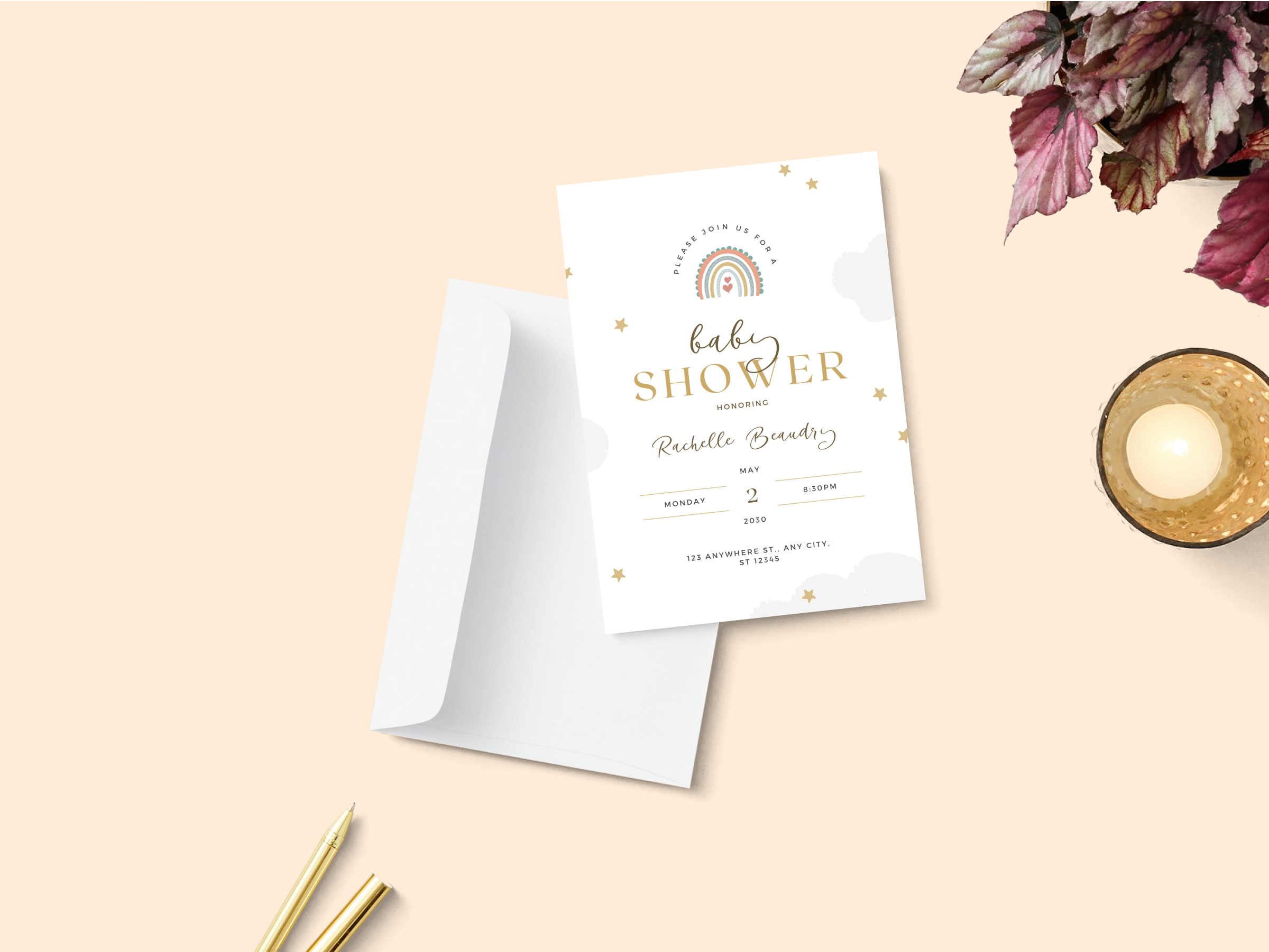 Baby Shower Invitations printed through Canva Print