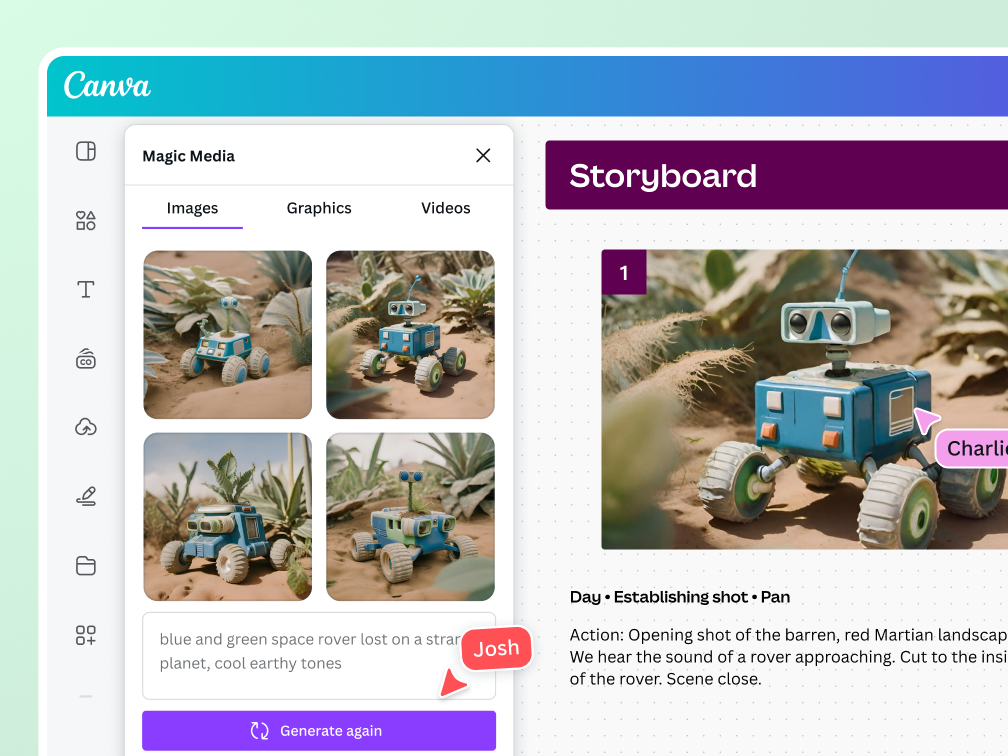 Anteprima generatore immagini AI Canva