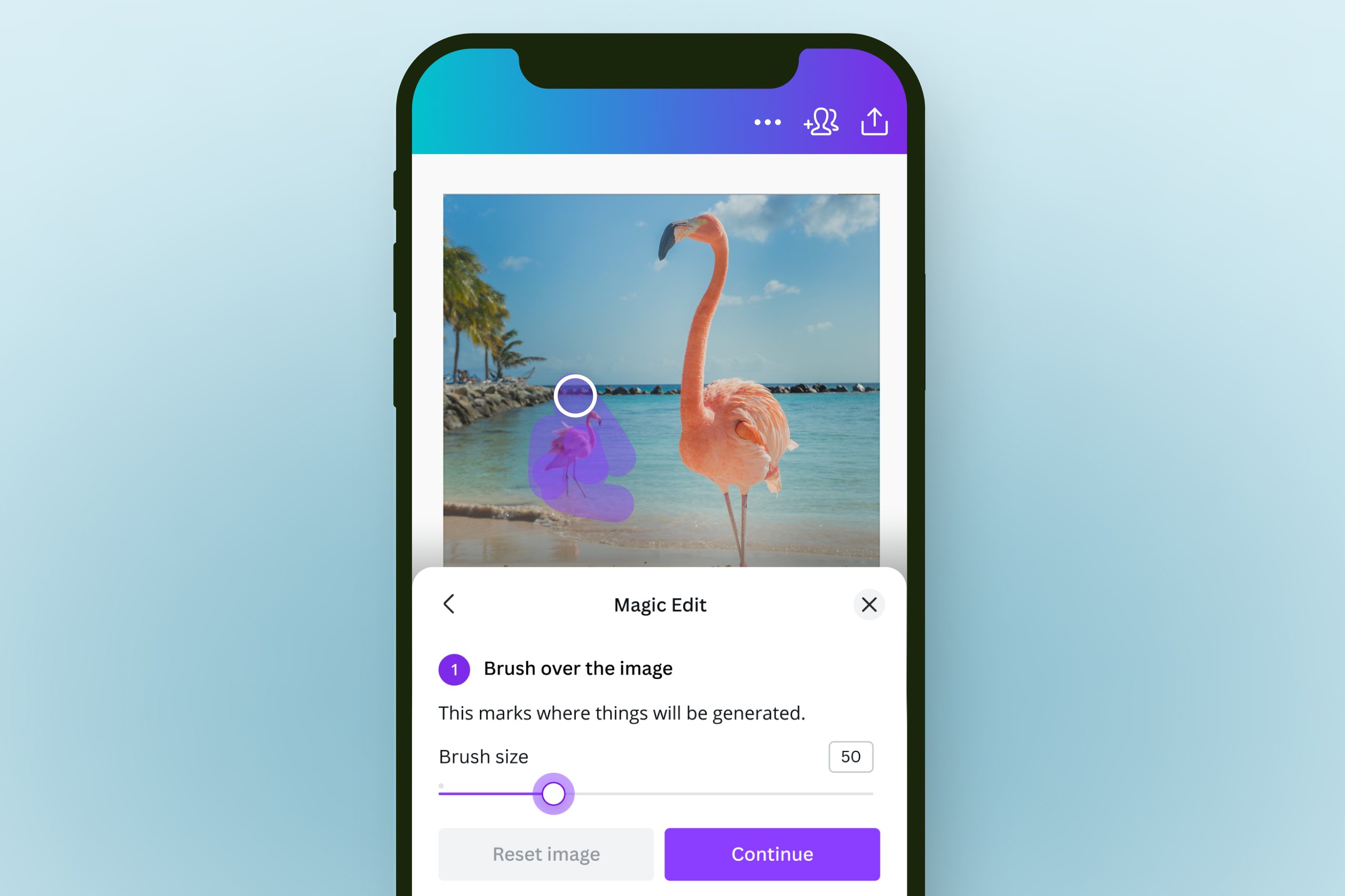 Brush over an object to remove it from your image