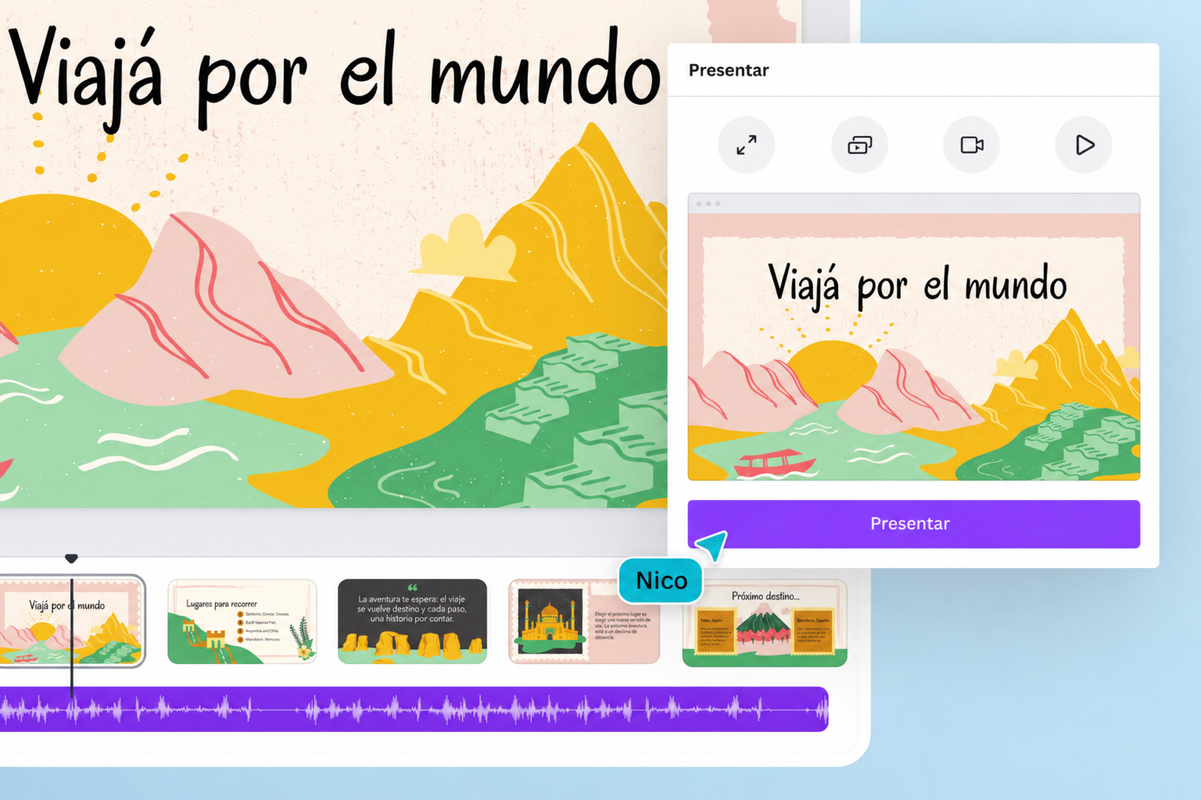 Agregá música generada con IA a tus presentaciones