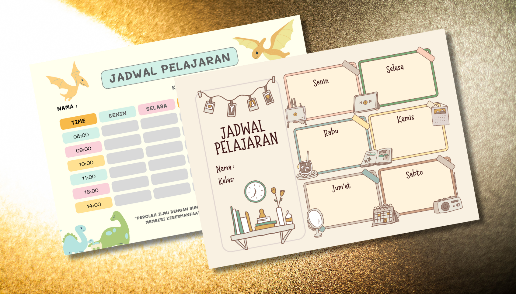 membuat jadwal pelajaran - Canva