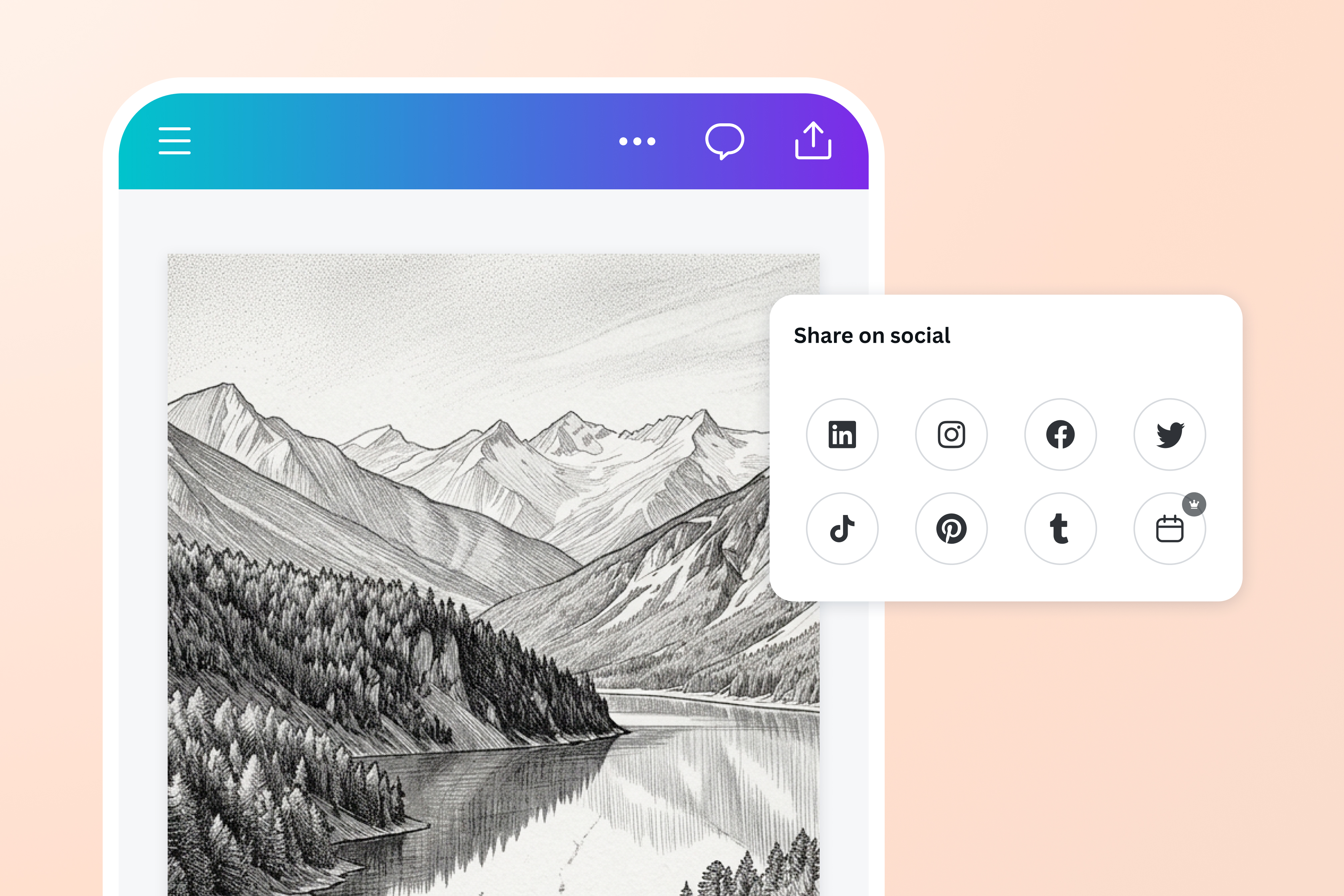 Share your image-turned-sketch on social media platforms