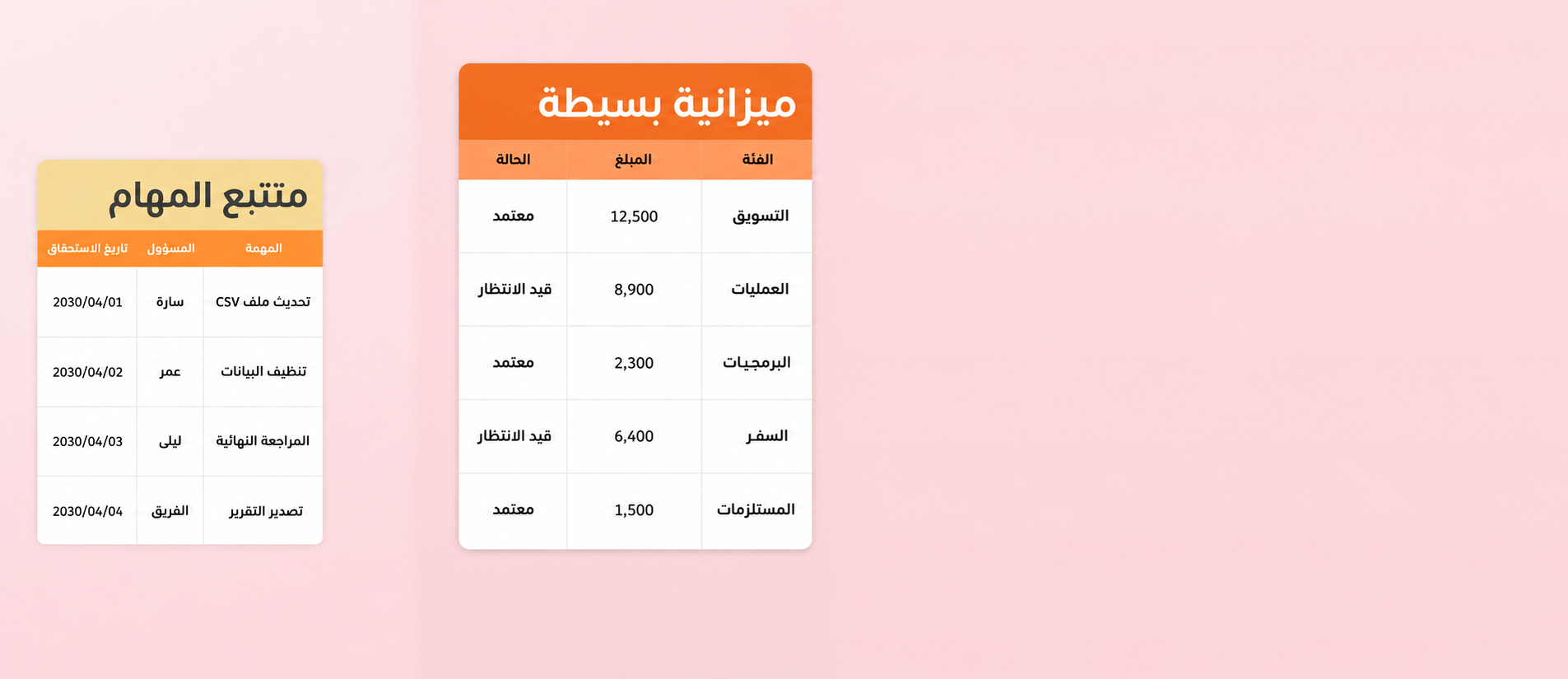 بانر عارض CSV