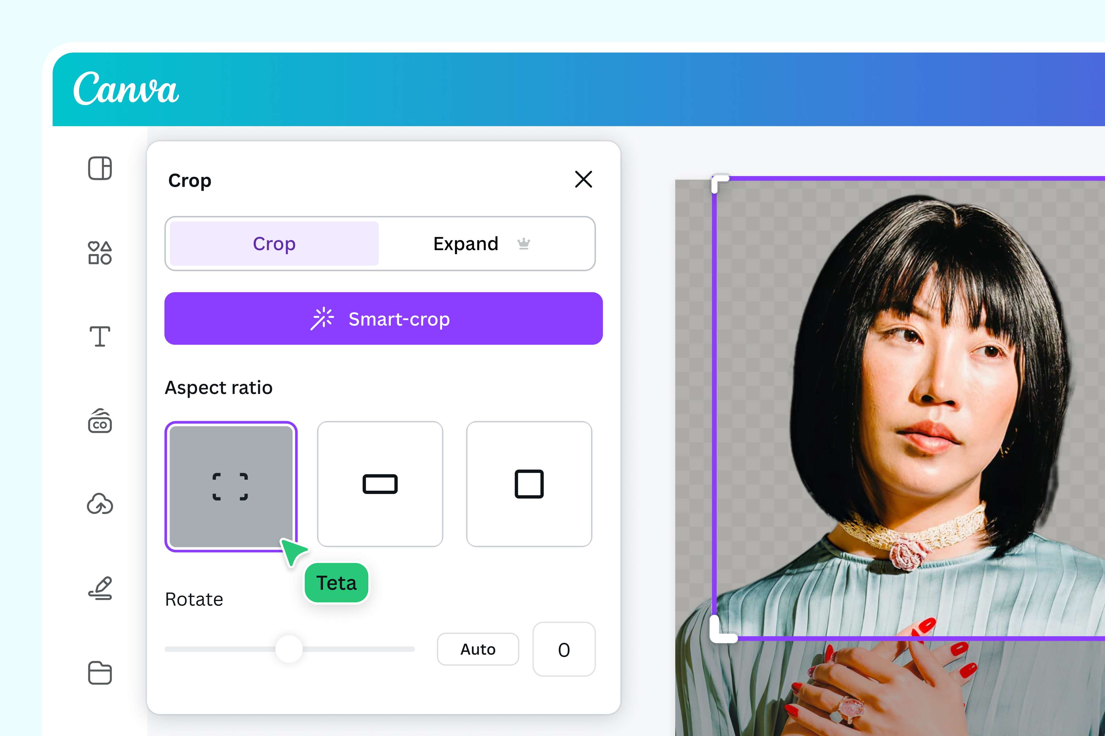 ปรับขนาดของภาพด้วยแล้วเลือกใช้ crop image