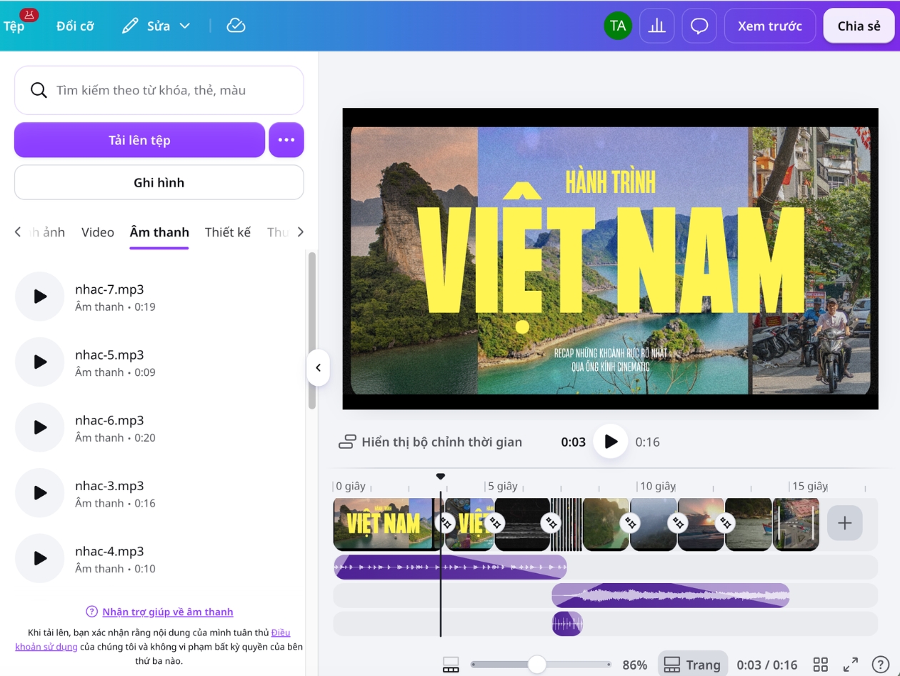 Xếp các đoạn nhạc theo đúng trình tự trên Canva Xếp các đoạn nhạc theo đúng trình tự trên Canva