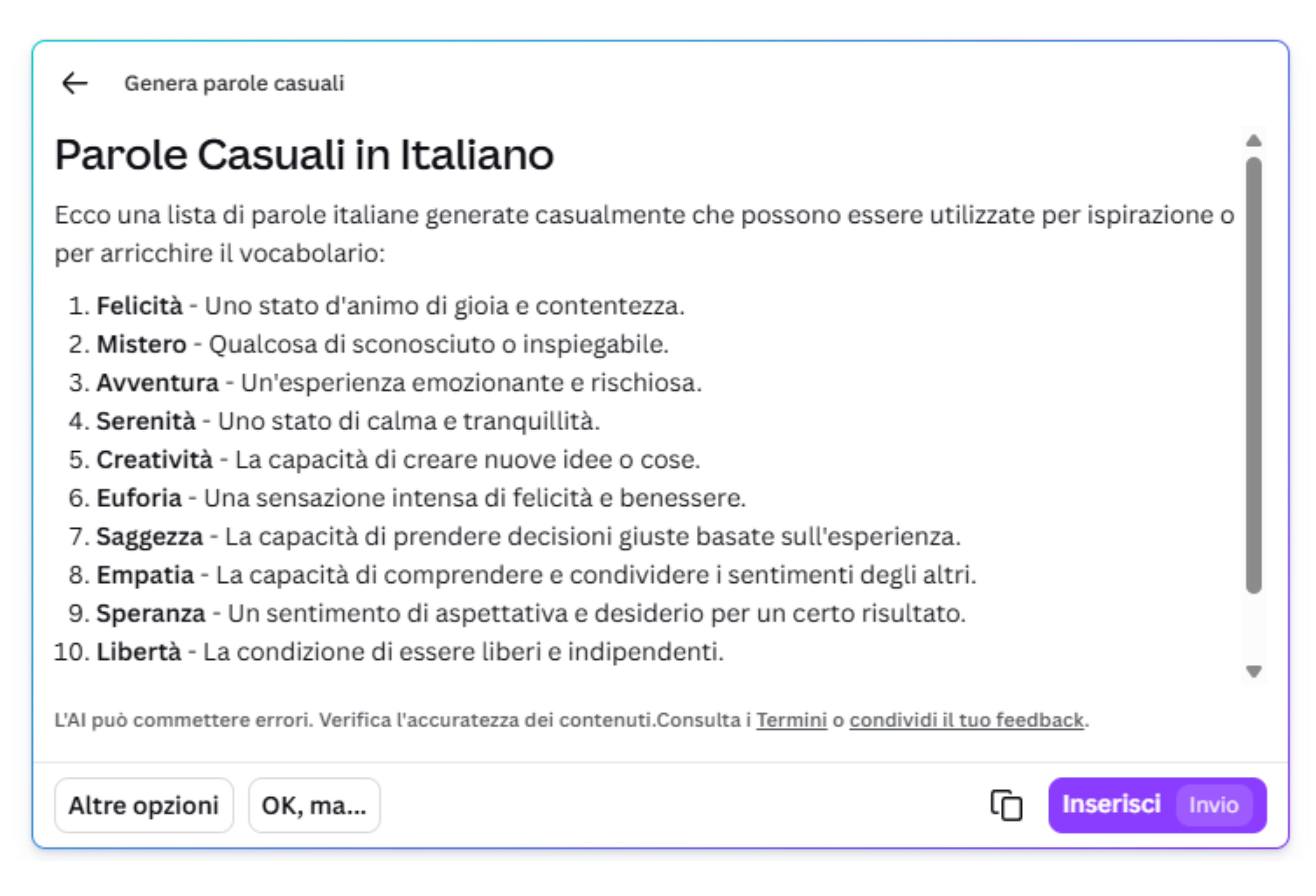 genera parole random