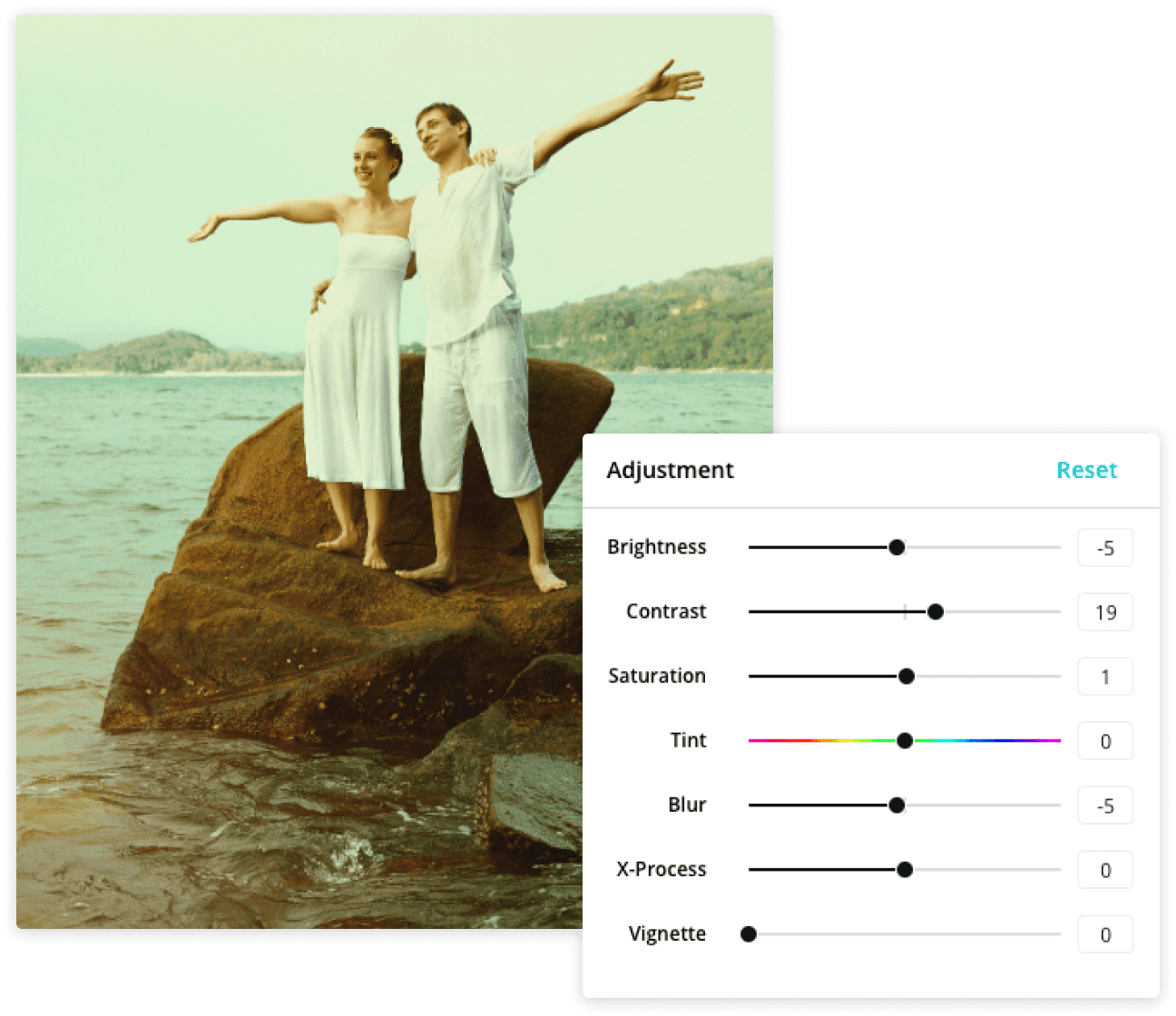Vieille photo de famille dont les couleurs sont ajustées sur Canva