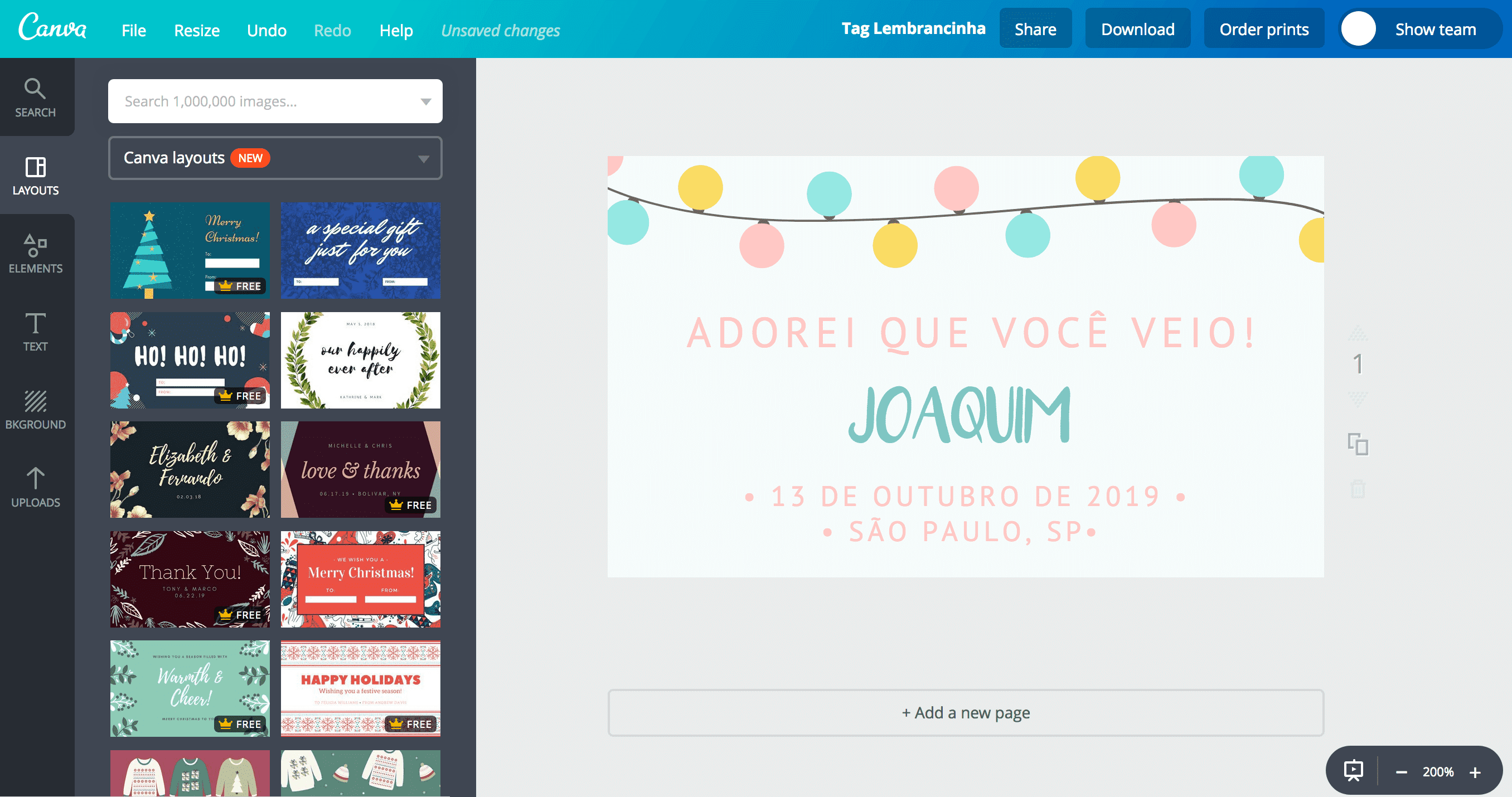 Tags para lembrancinhas