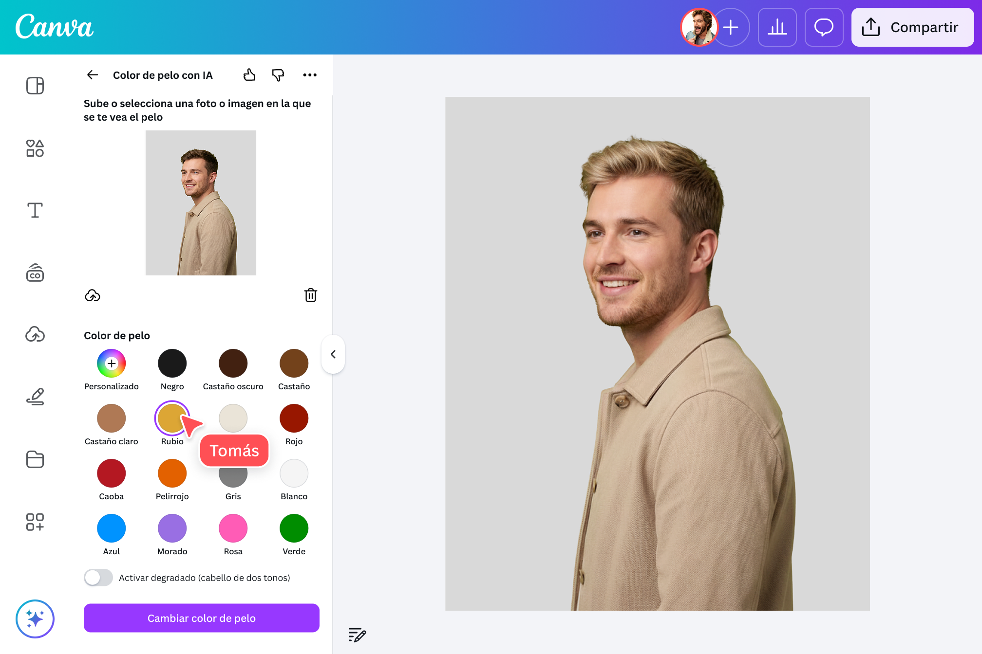 ¡Descubre qué color de pelo te favorece! Con nuestro simulador de cortes de pelo online gratis puedes también entender que color te queda mejor con el corte seleccionado