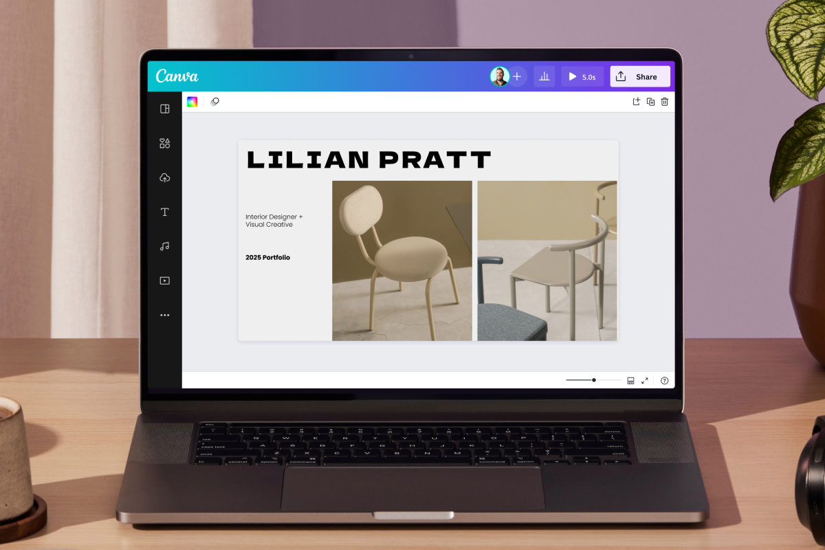 Create a website mockup on Canva