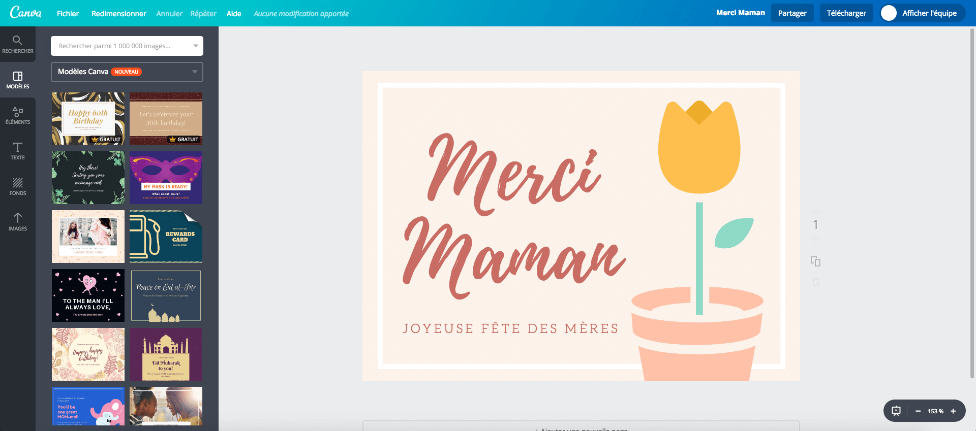 Carte de fête des mères Carte de fête des mères