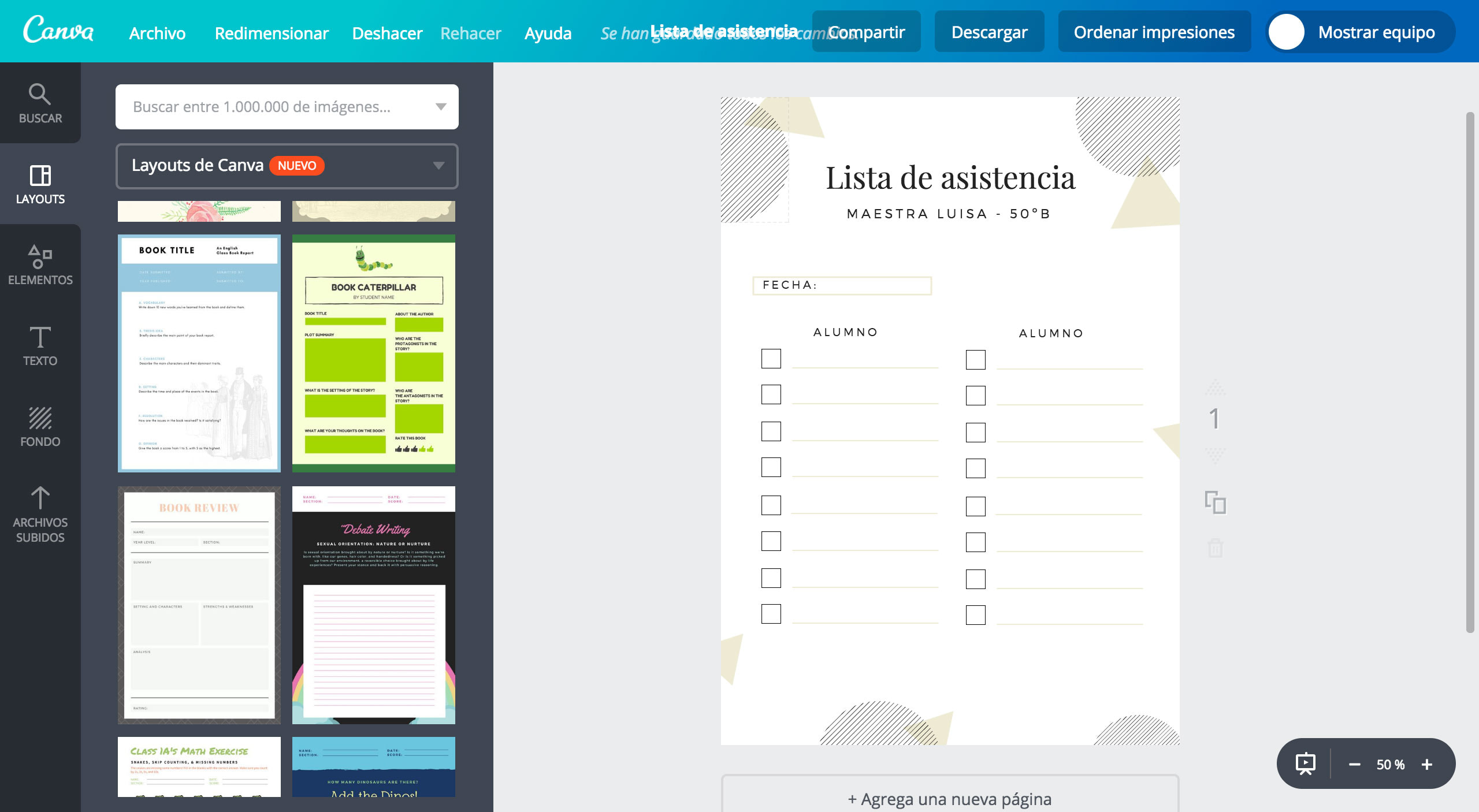 Listas de asistencia Listas de asistencia