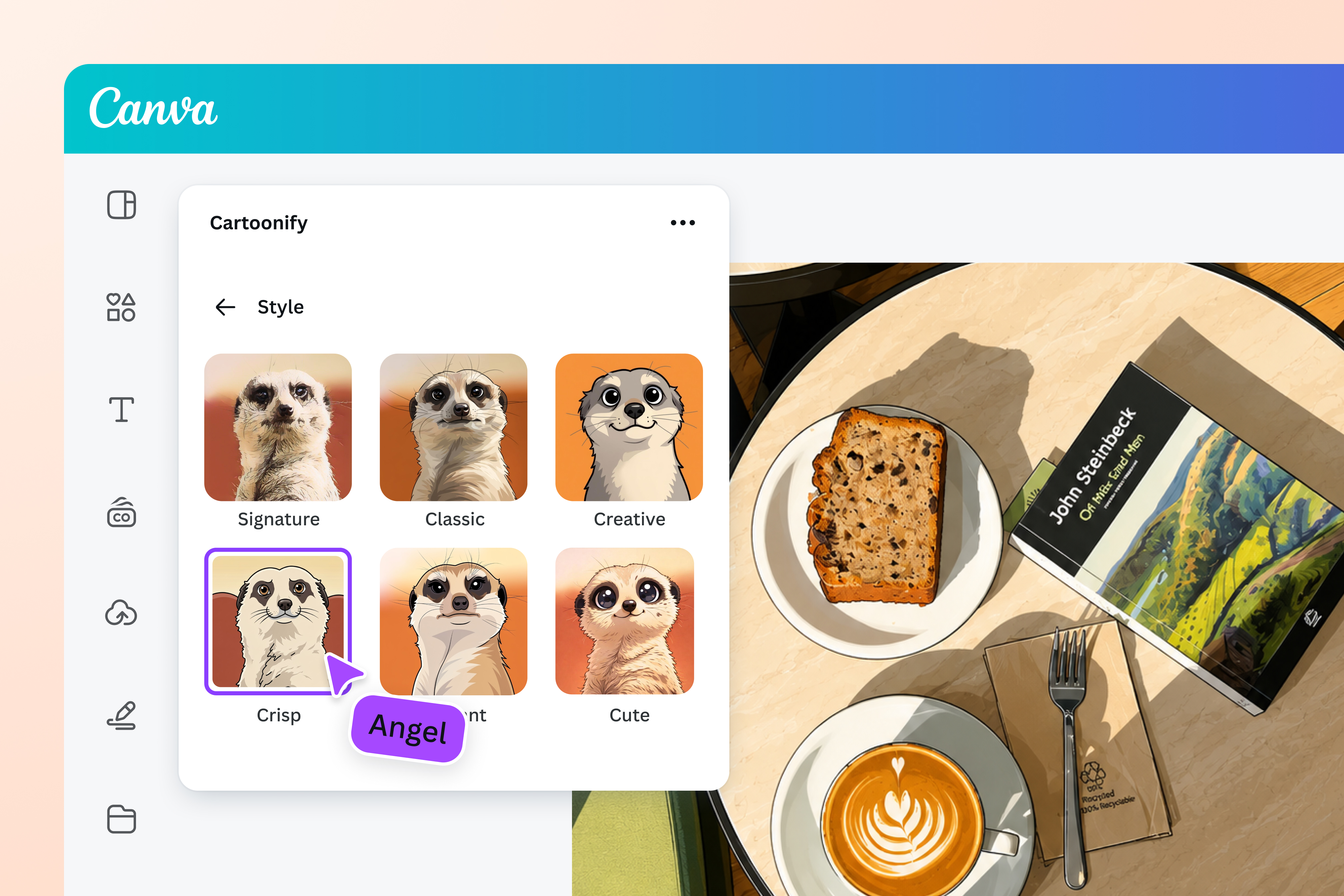 Choose a photo to turn into a cartoon with Cartoon Filter