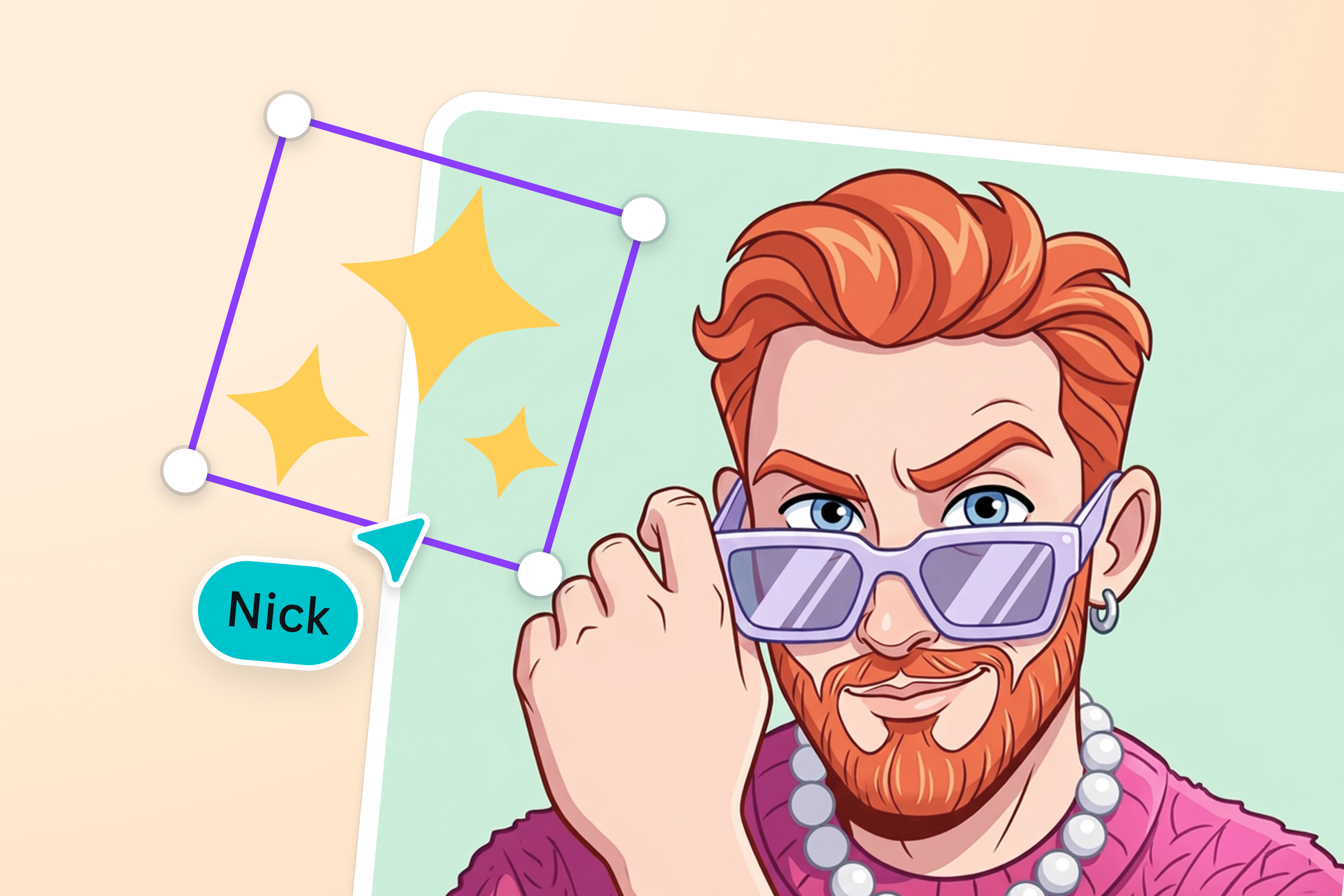 Drag and drop elements to your cartoonized photo Drag and drop elements to your cartoonized photo