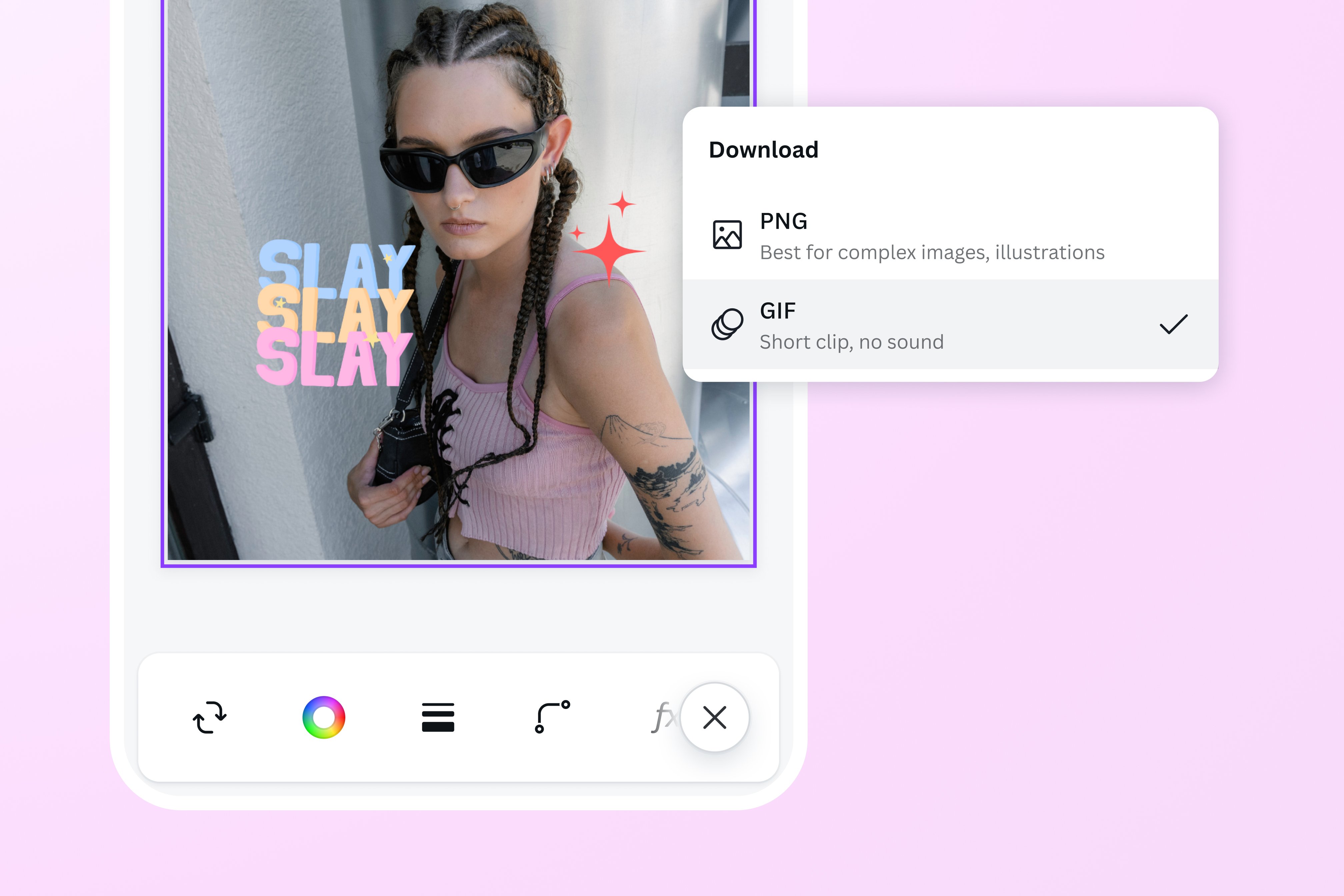 Instantly change PNG files to GIFs