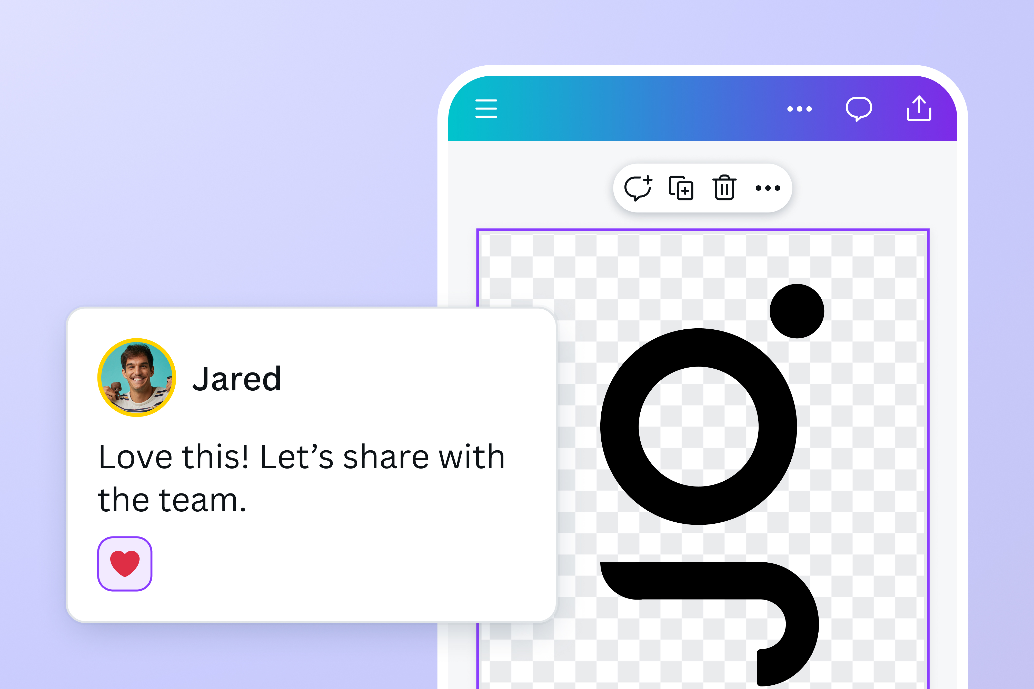 Anteprima funzioni di condivisione logo scontornato