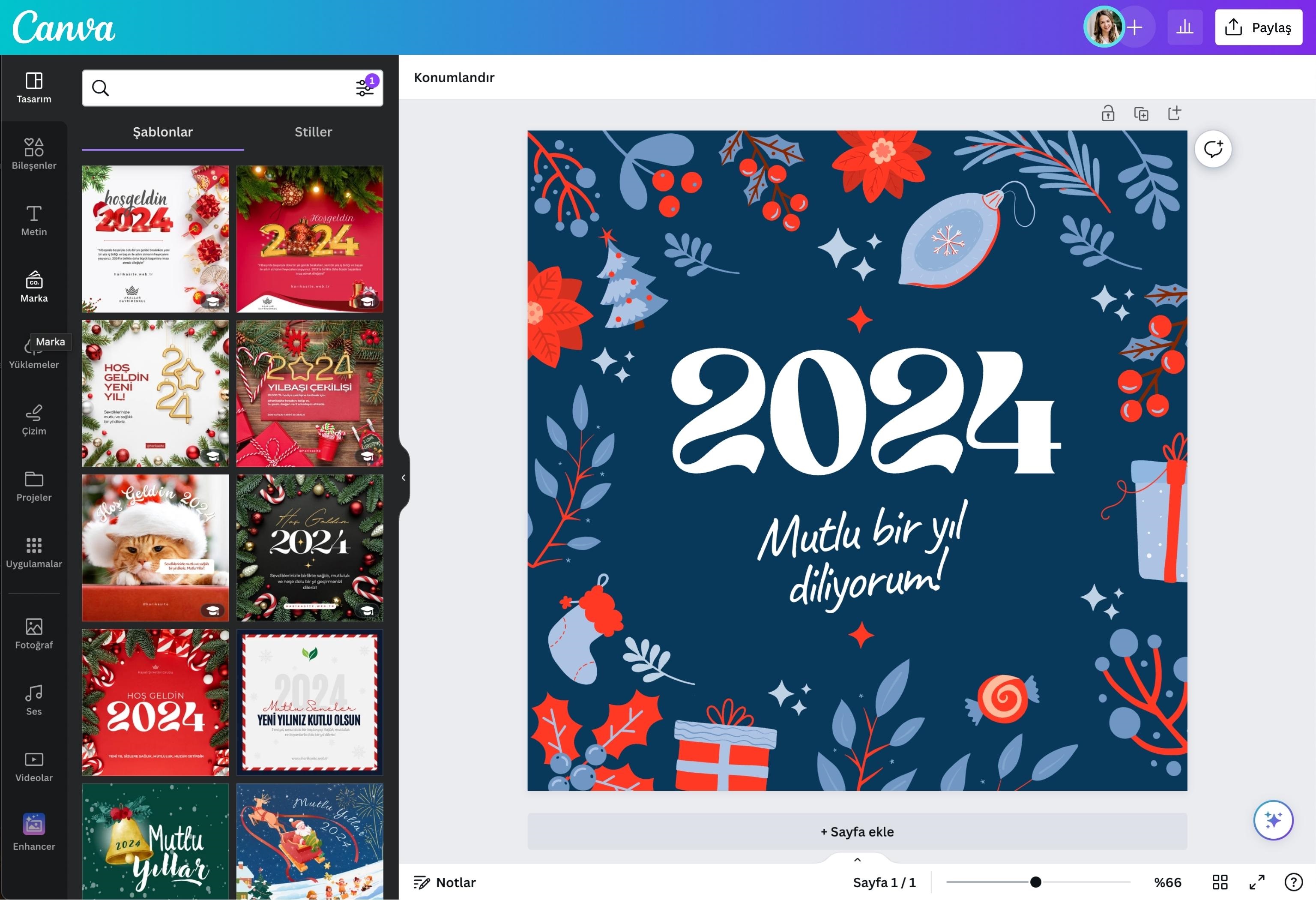 yılbaşı kartı - Canva yılbaşı kartı - Canva