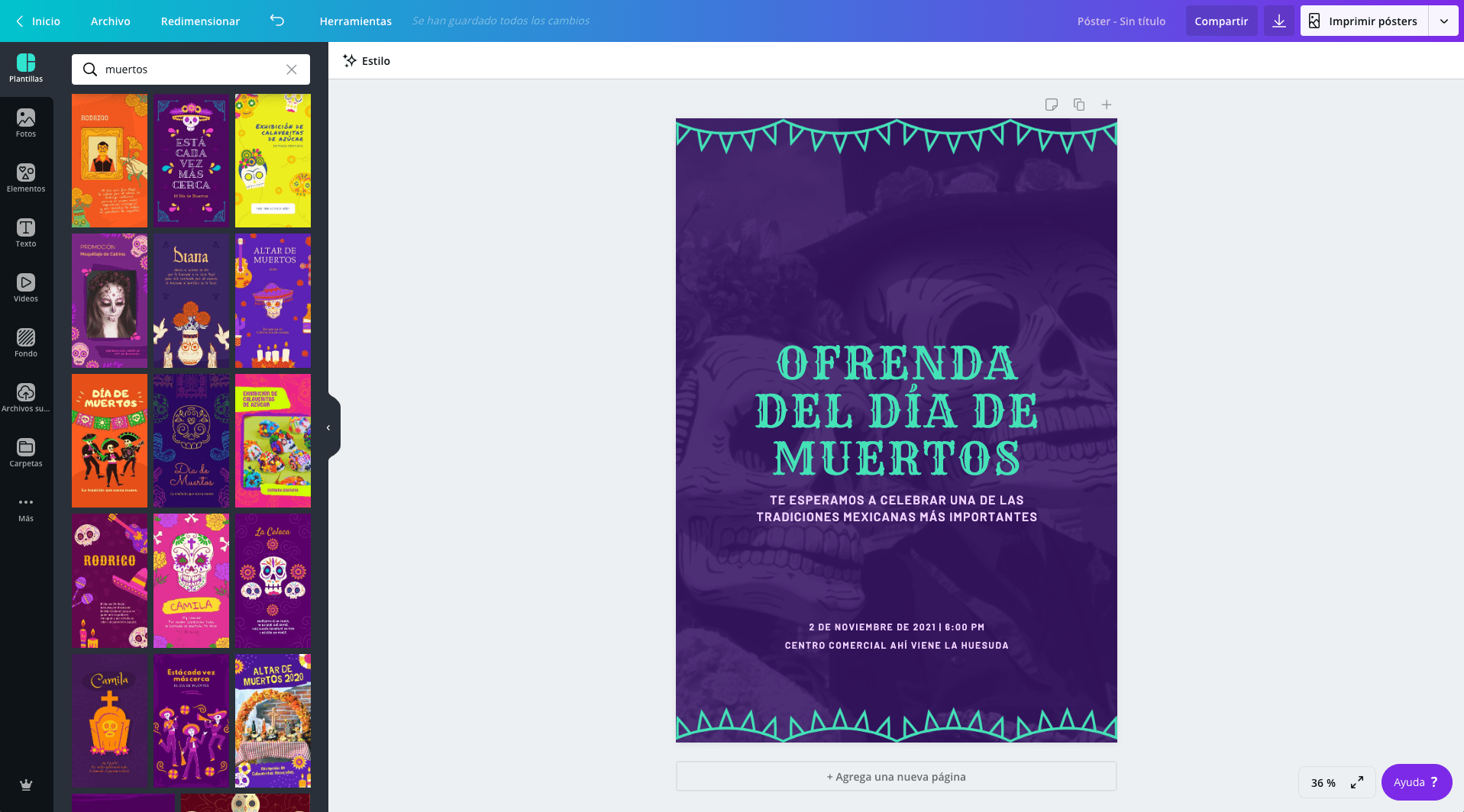 Carteles para Día de Muertos