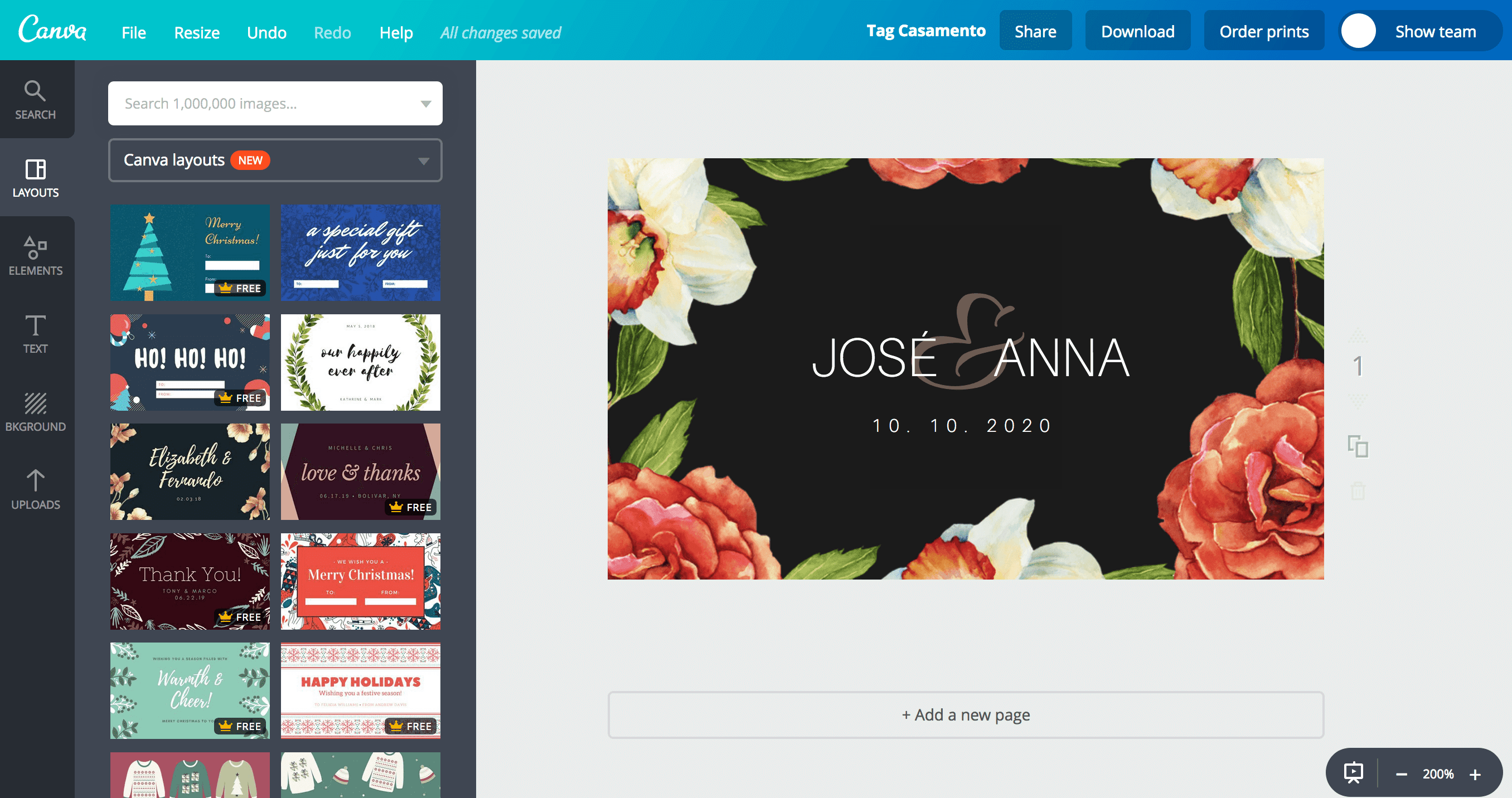 Tags de casamento