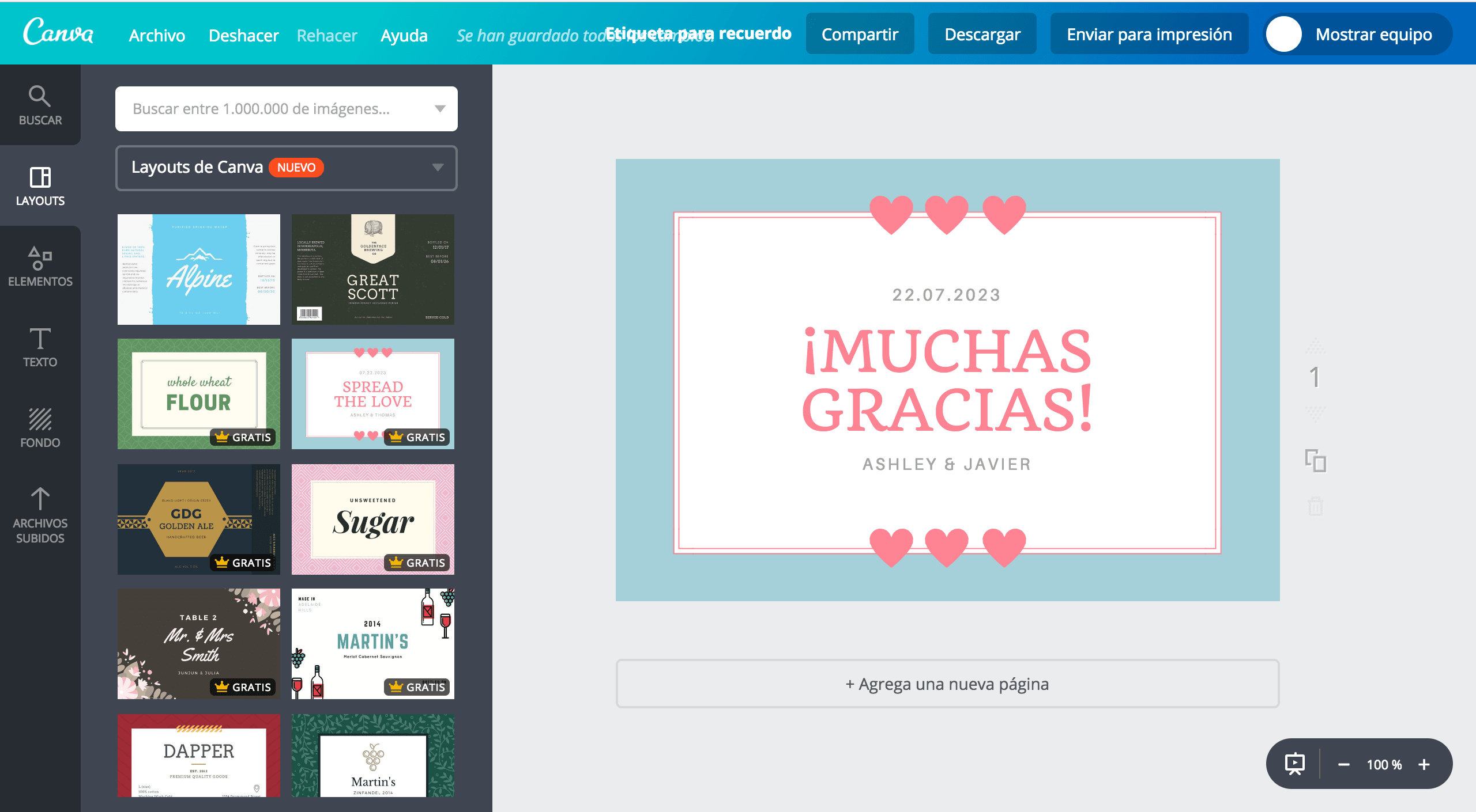 Etiquetas para recuerdos