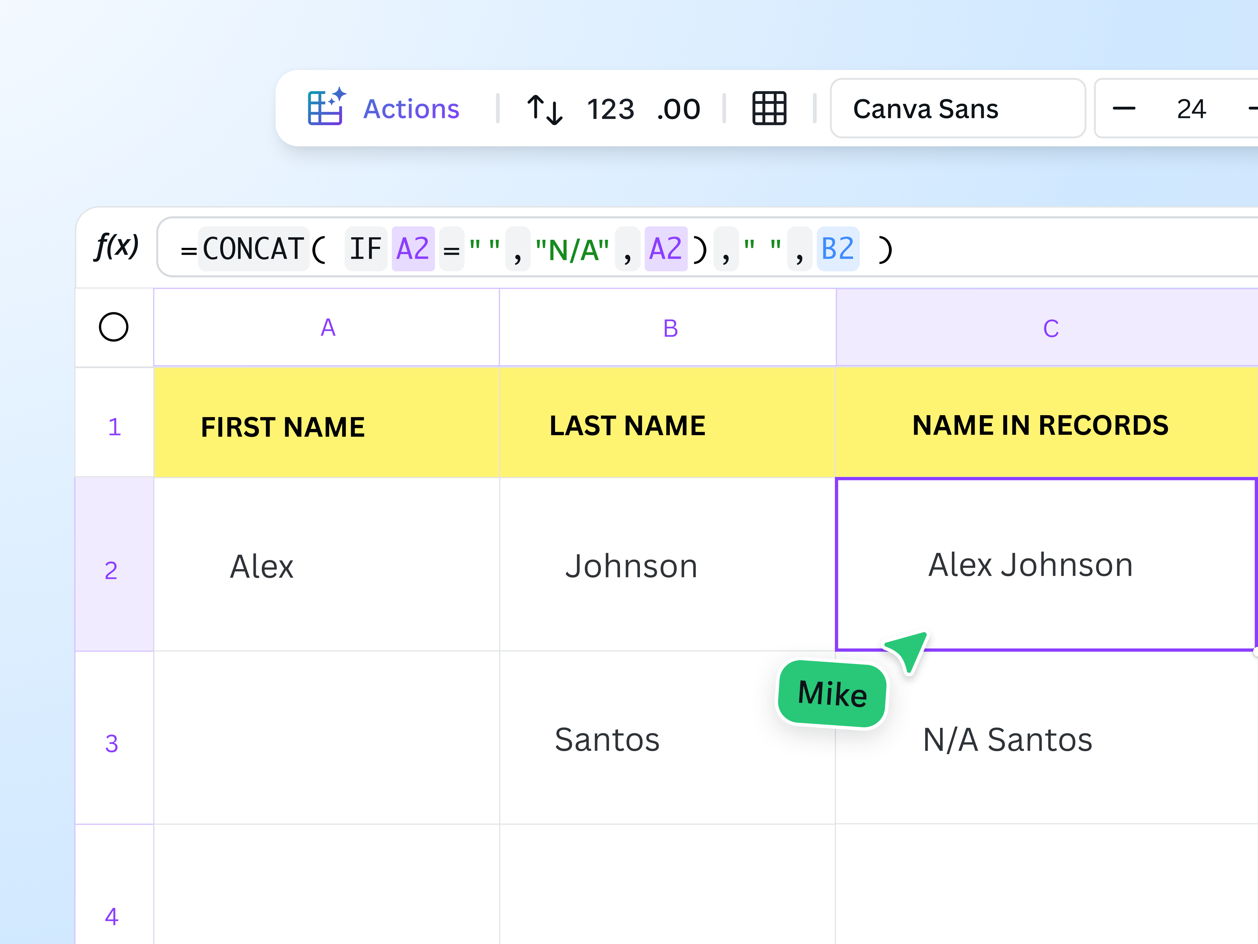 CONCATENATE Function | Canva
