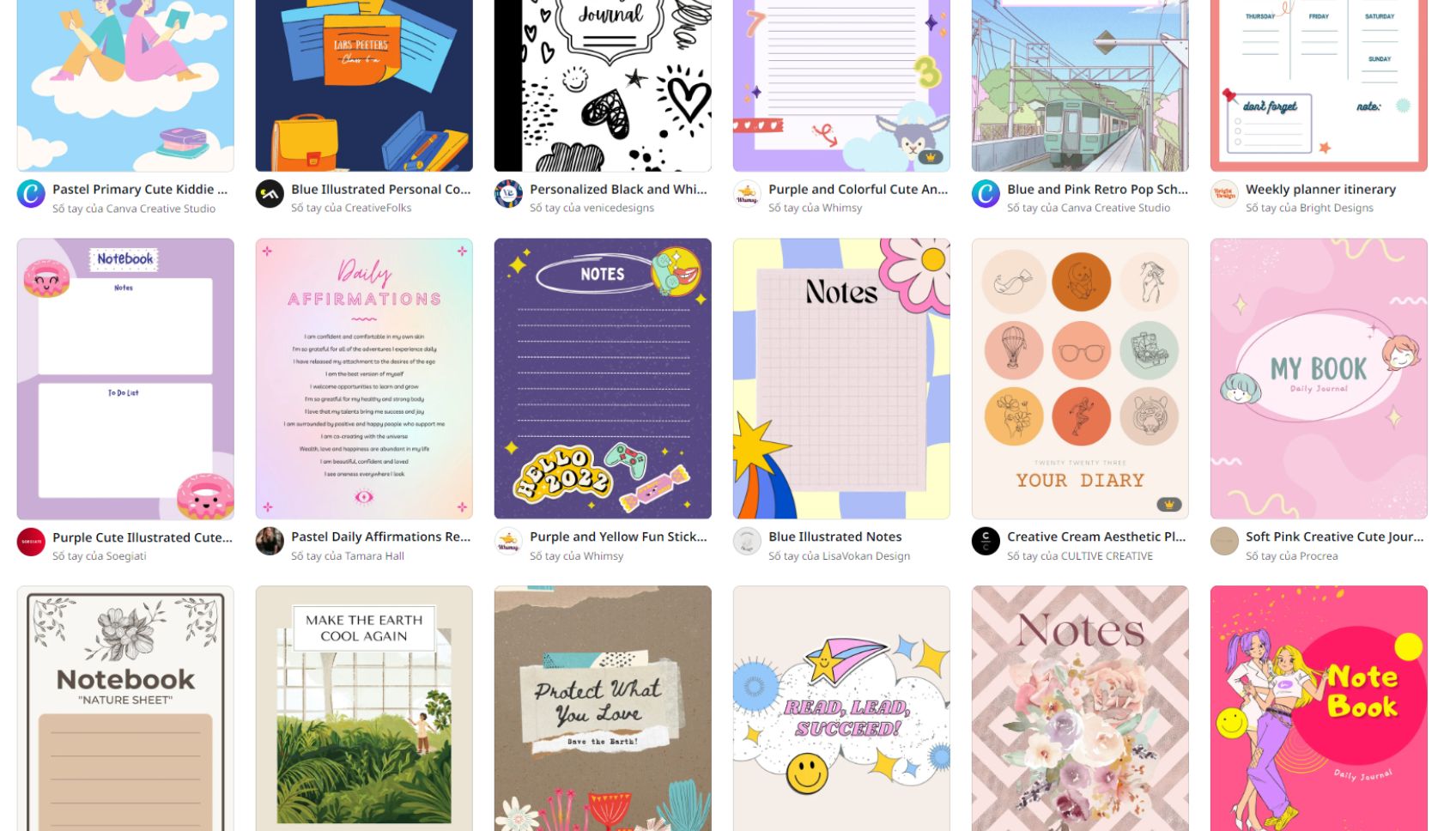 Thiết kế Sổ tay