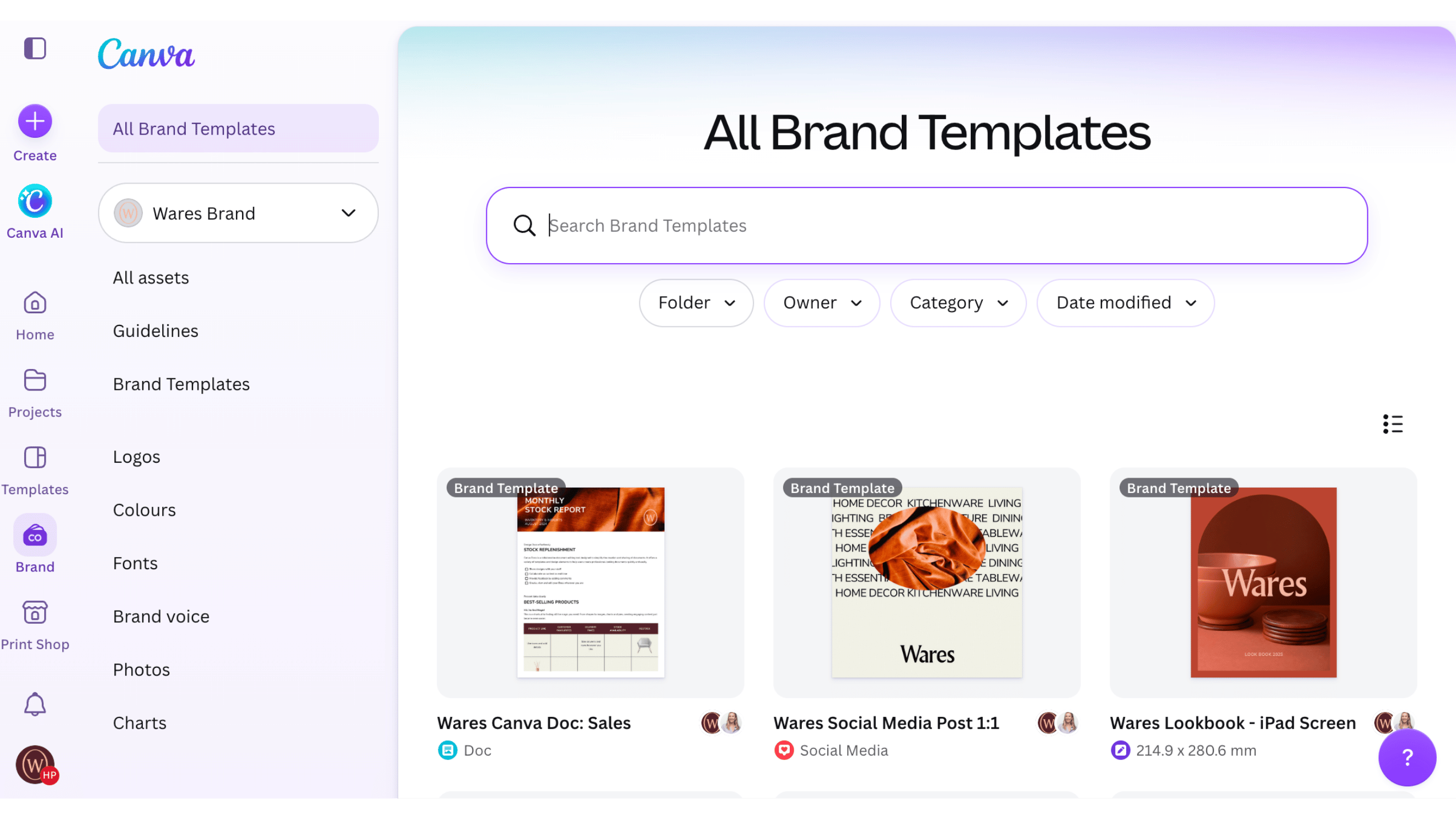 Canva brand templates