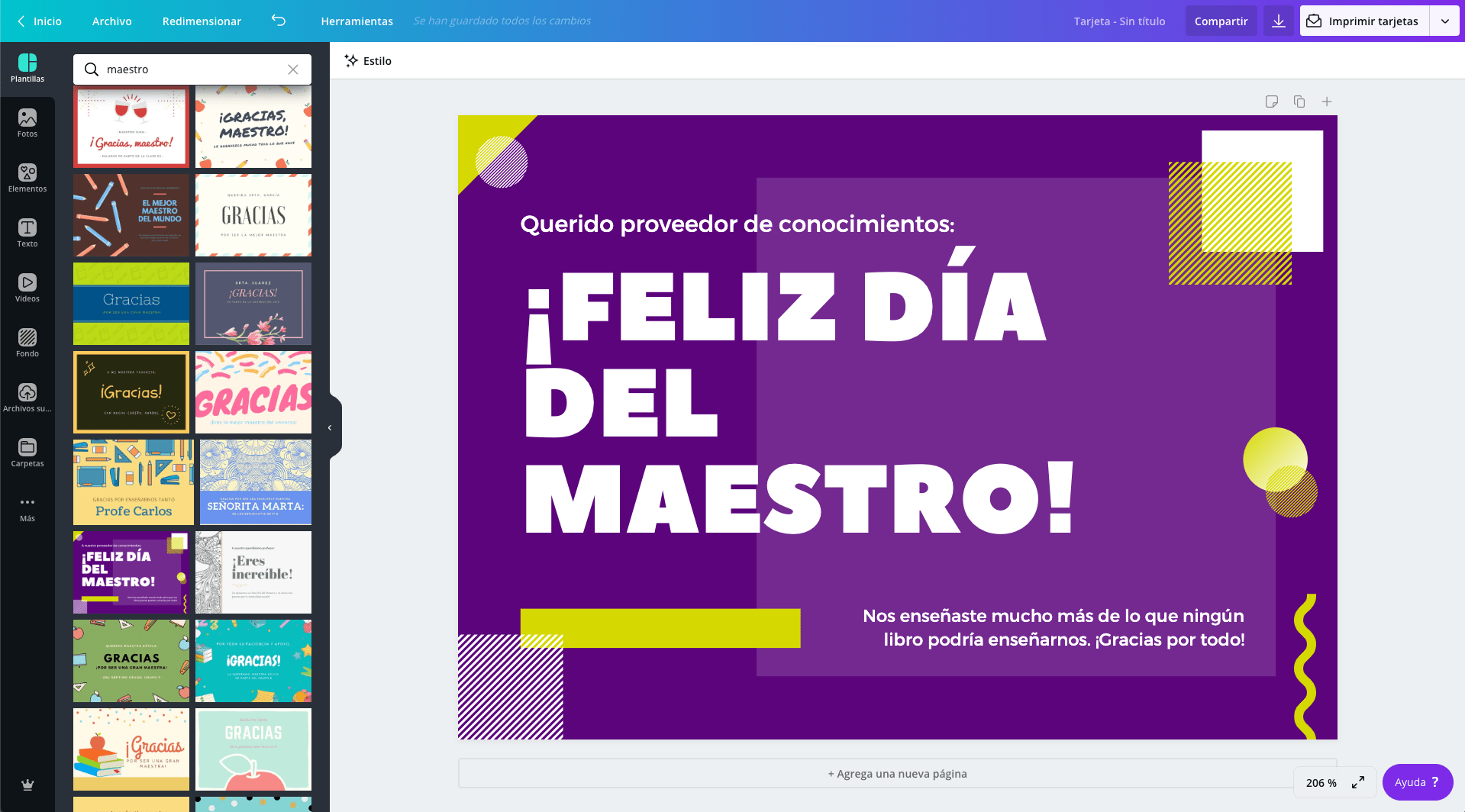 Tarjetas para el Día del Maestro Tarjetas para el Día del Maestro