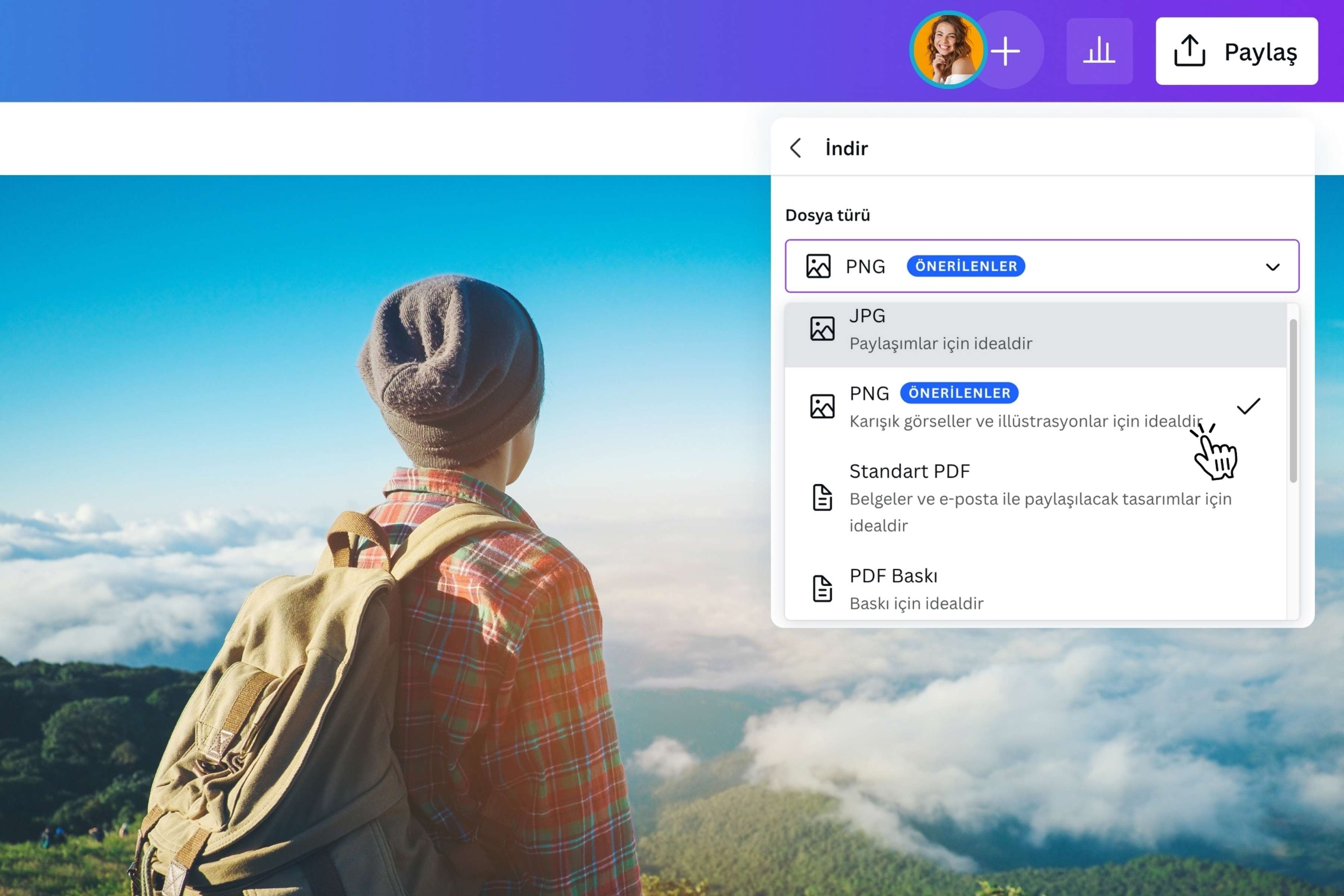 WebP yi PNG yapma - Canva