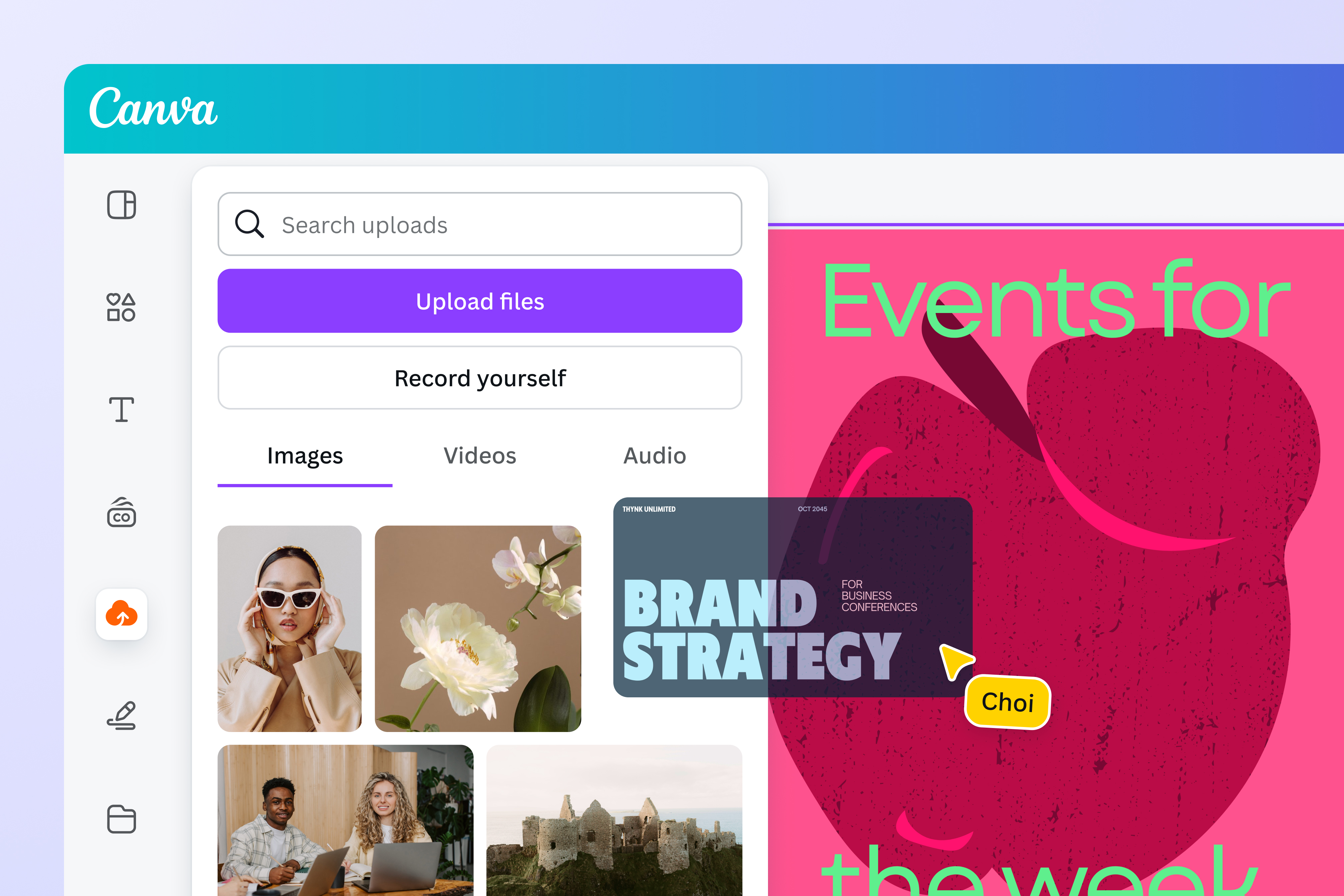 Drag and drop an image to your design