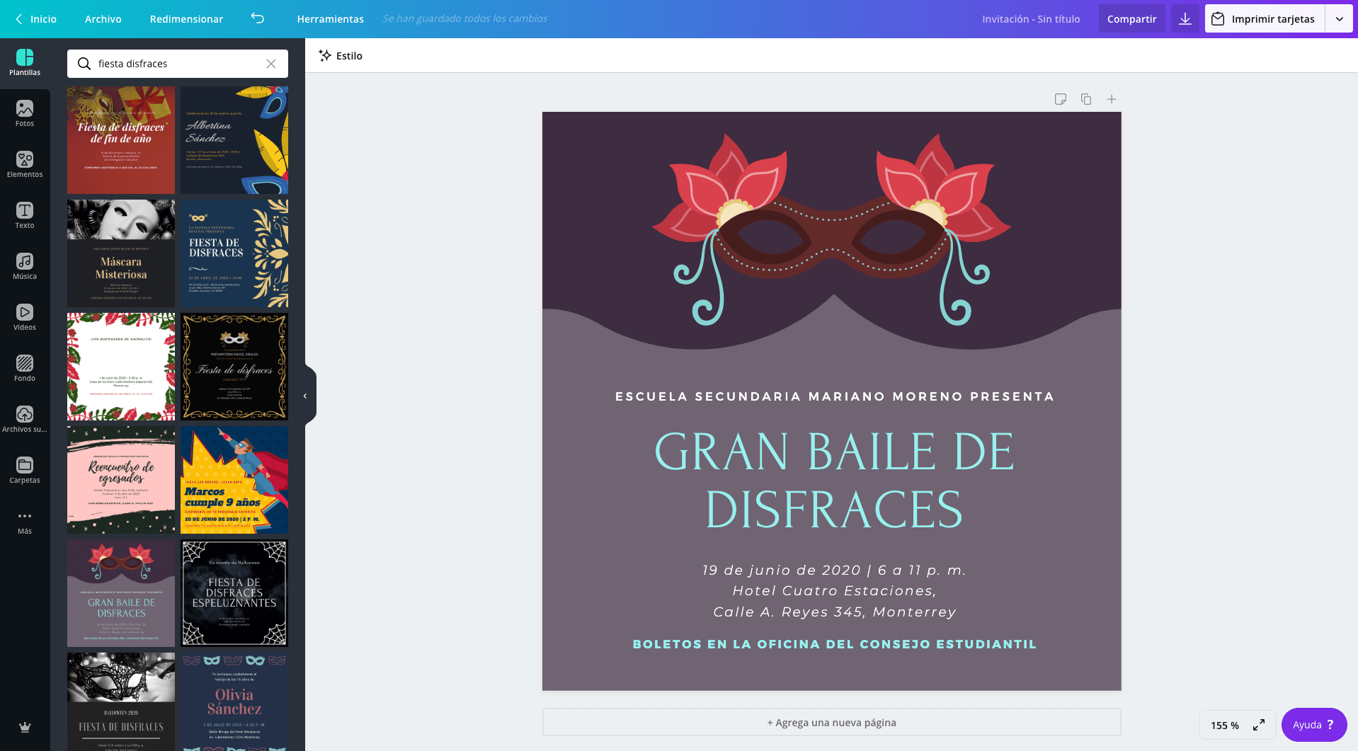 Invitaciones para fiestas de disfraces