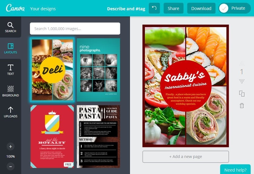 Create a Restaurant Flyer in Canva