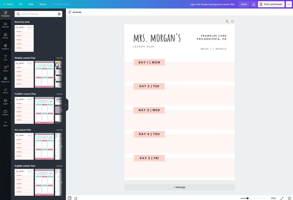 How to make a lesson plan - Canva