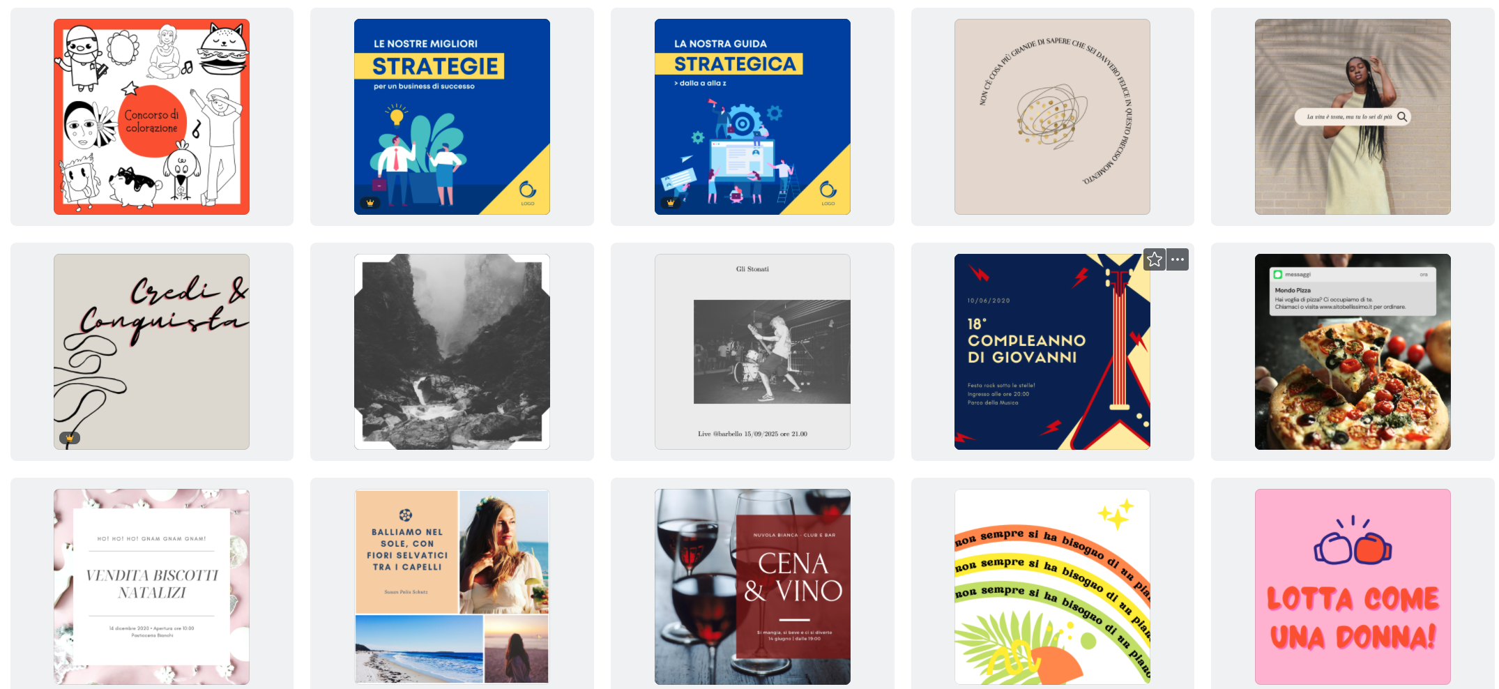 Creare post social media Canva