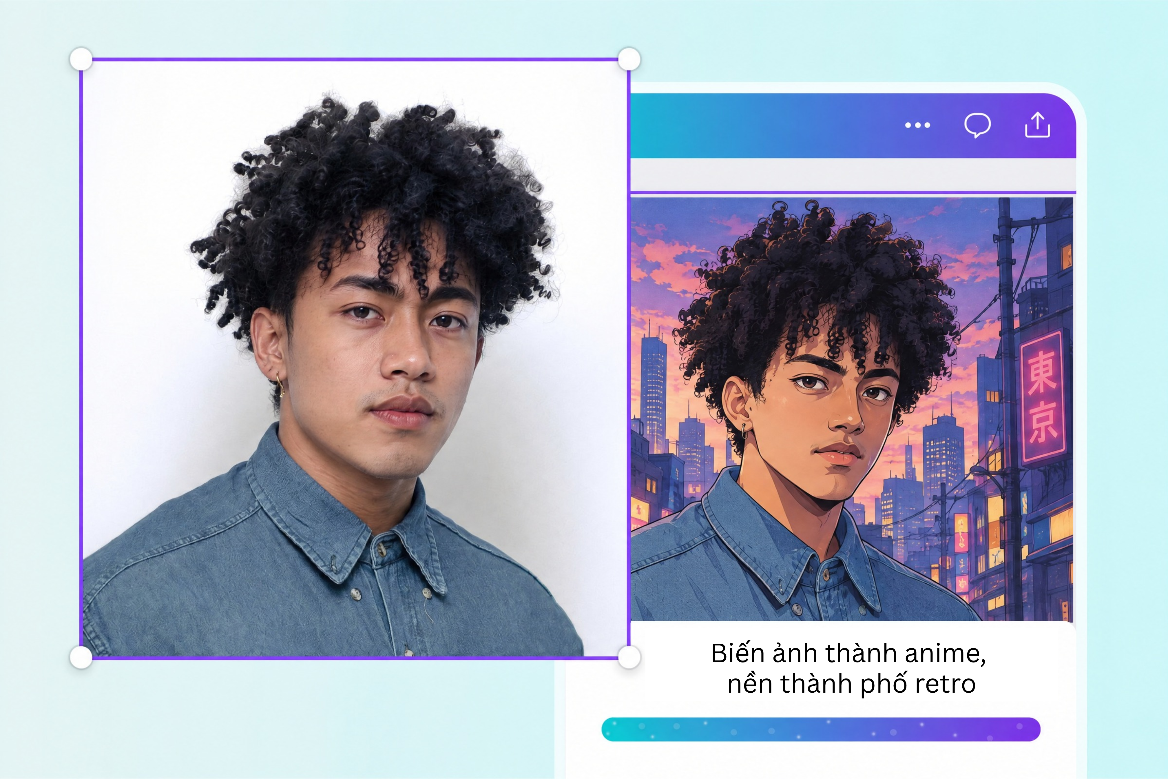 Ảnh gốc trước khi chuyển sang anime Ảnh gốc chú mèo cam trên nền trời xanh trước khi chuyển sang anime