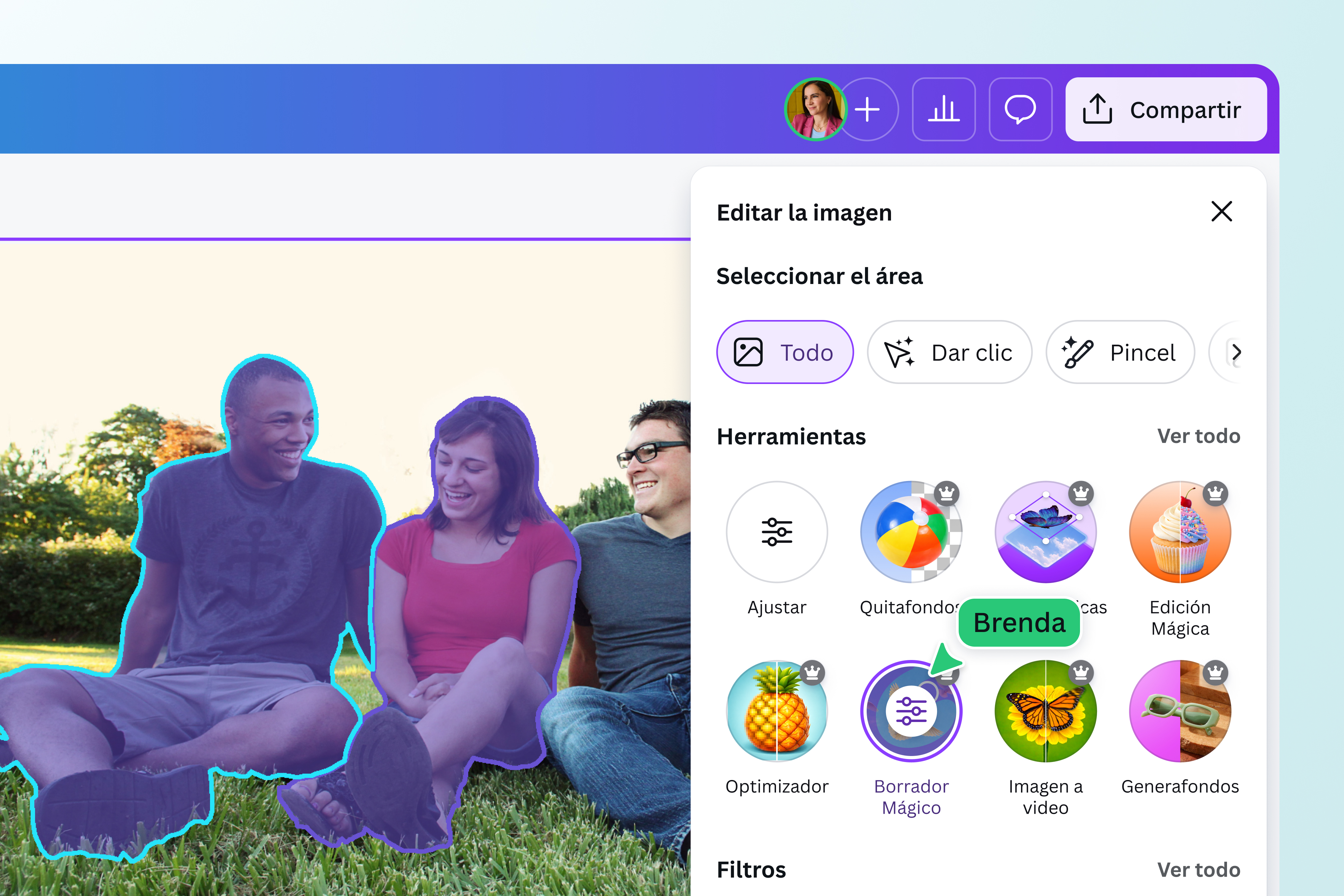 Use magic eraser to enhance your deblurred image