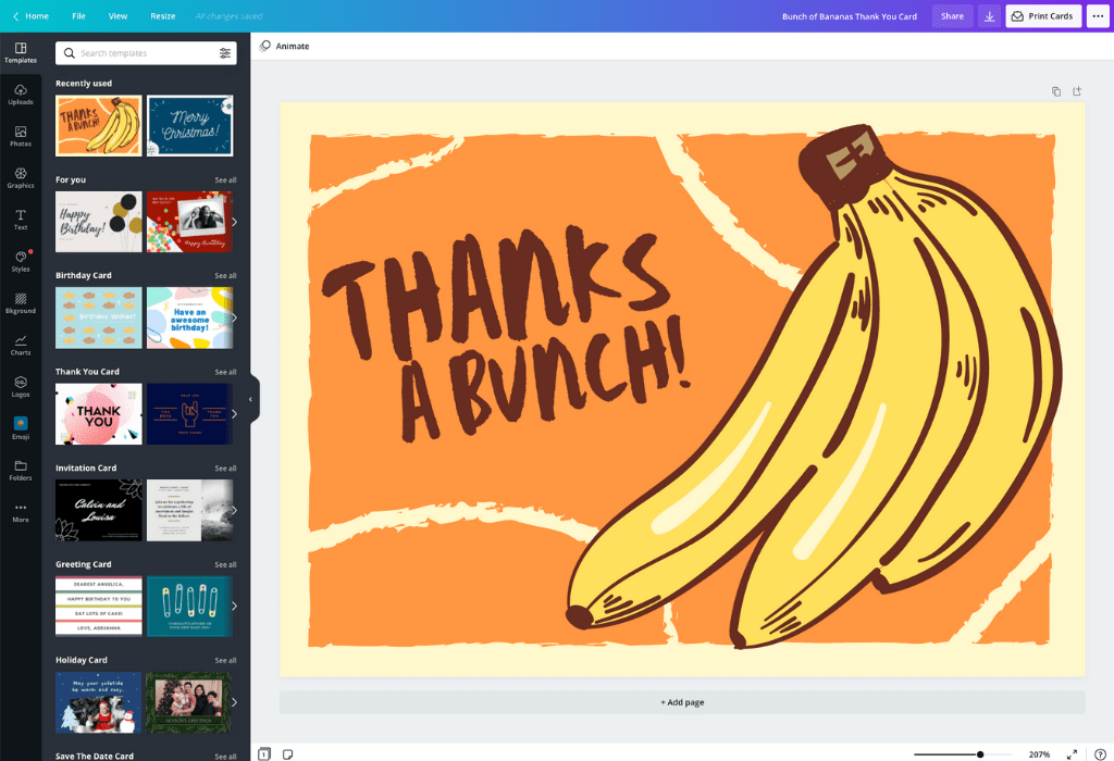 How to make a thank you card - Canva