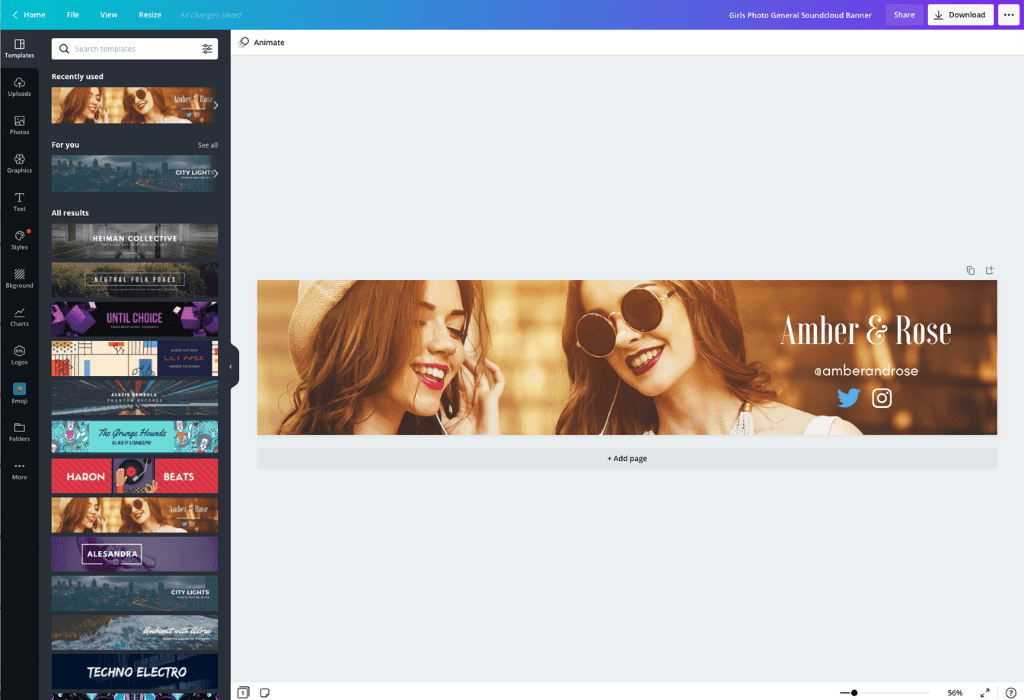 How to make a Soundcloud banner - Canva
