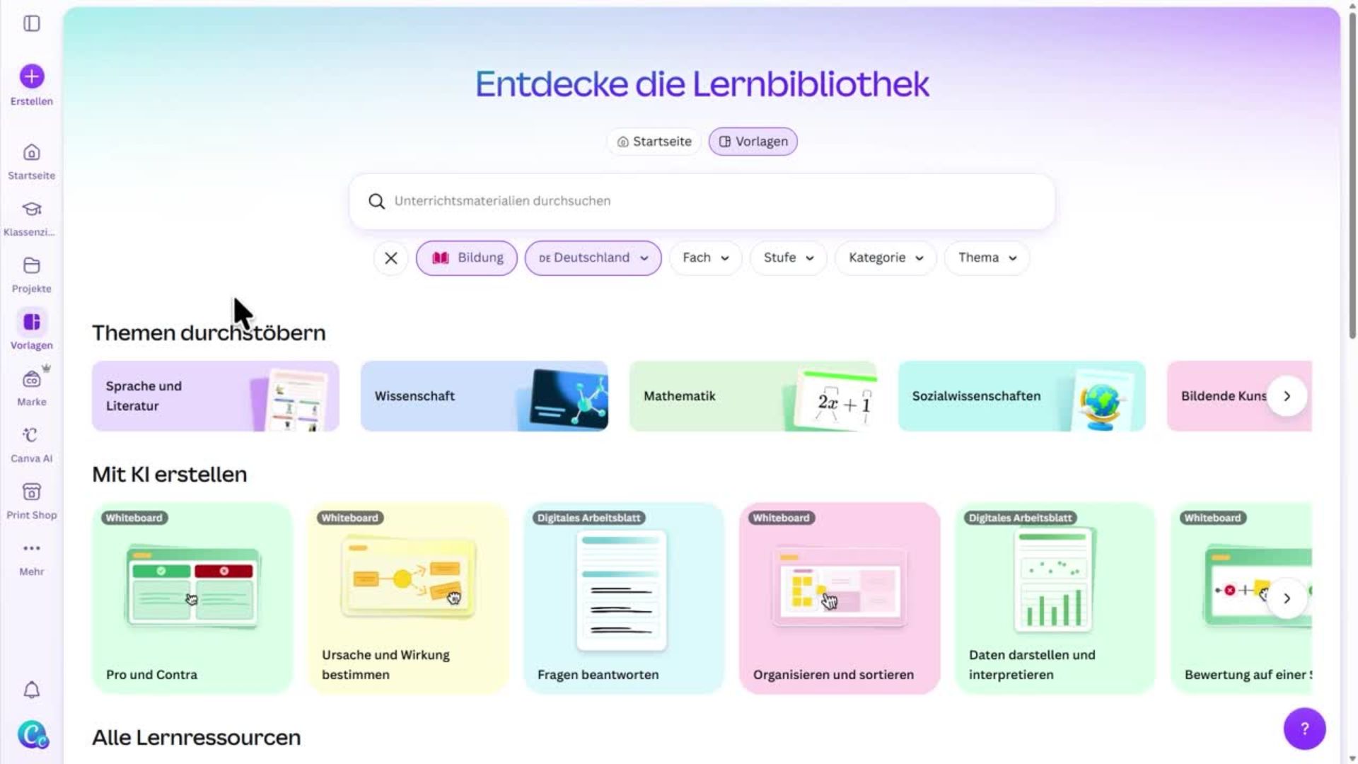 learn grid on canva homepage
