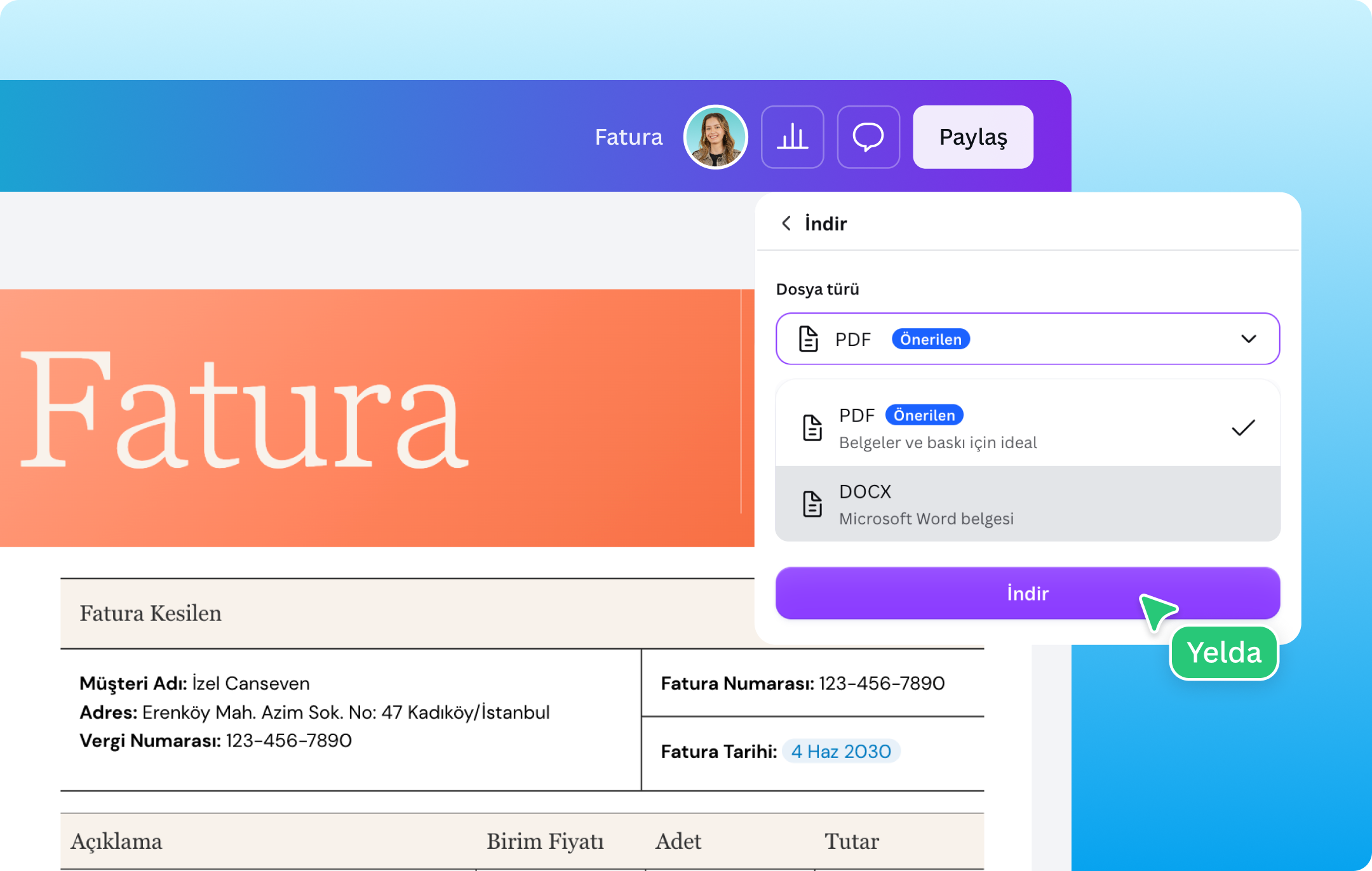 PDF Word dönüştürücü - Canva