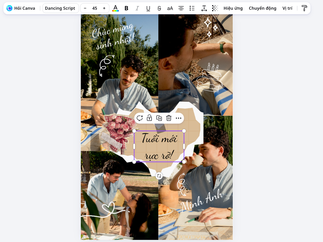 Mockup_Birthday Photo Collage-01 Ảnh ghép sinh nhật với nhiều khoảnh khắc và lời chúc trong Canva.