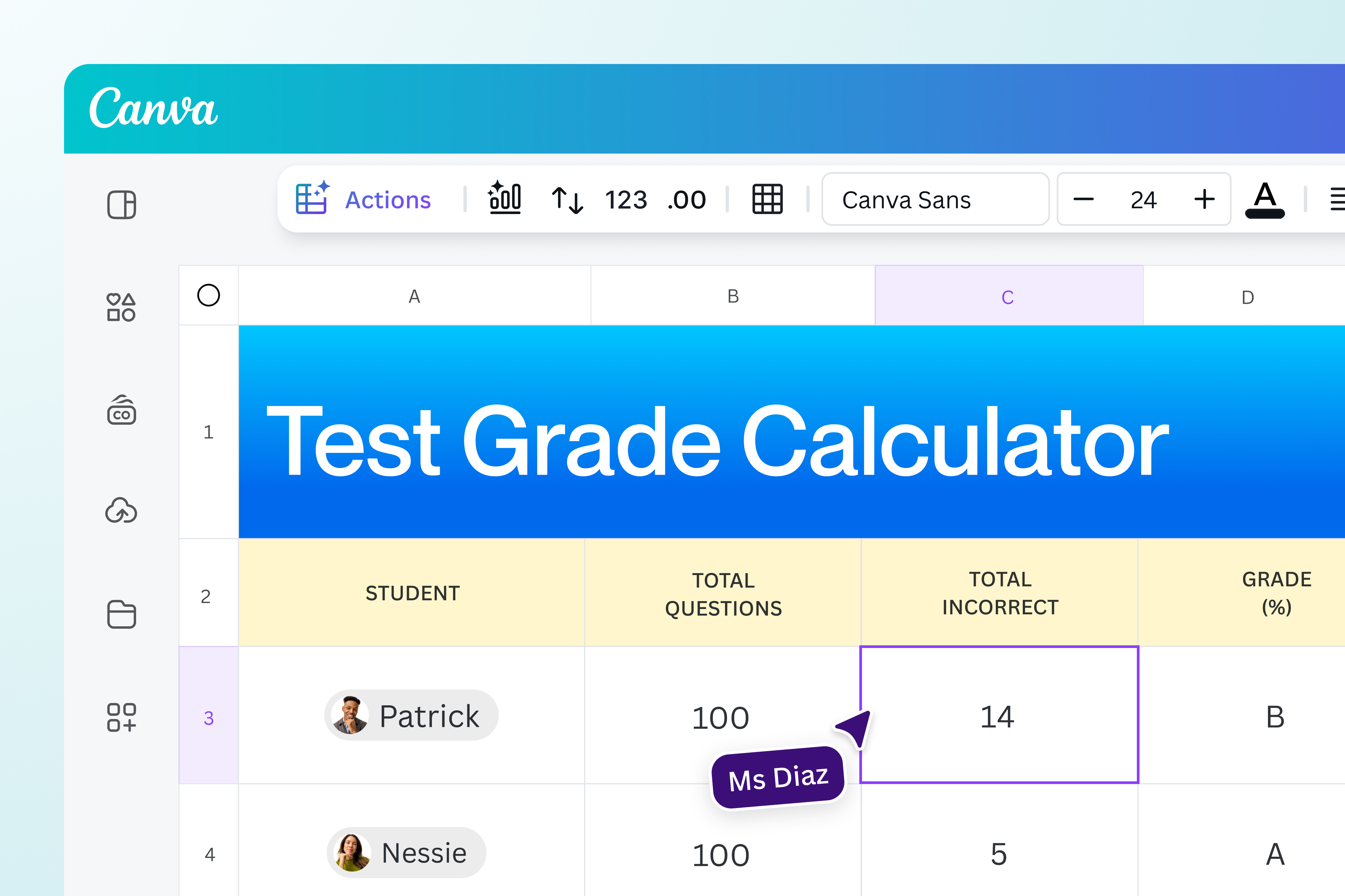 Grade calculator Forecast and track scores for free Canva