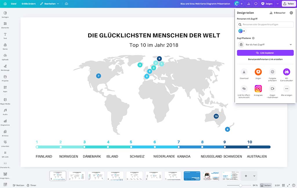 Kostenlos Reiserouten & Landkarten erstellen | Canva