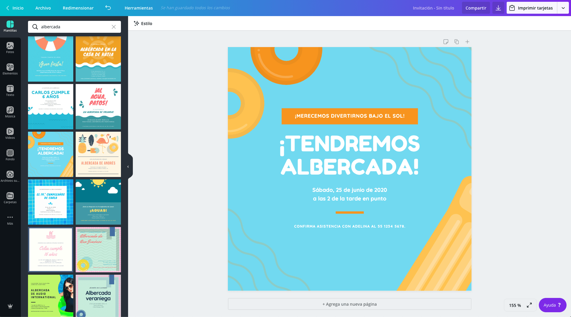 Invitaciones para pool party