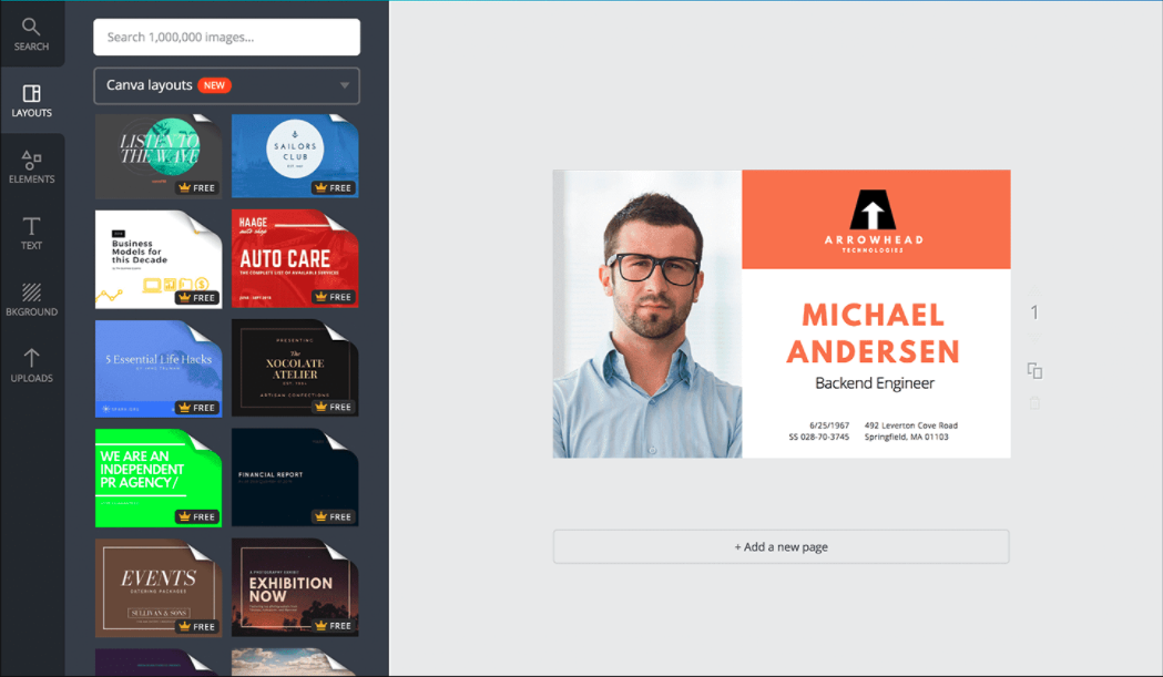 ID Landing Page