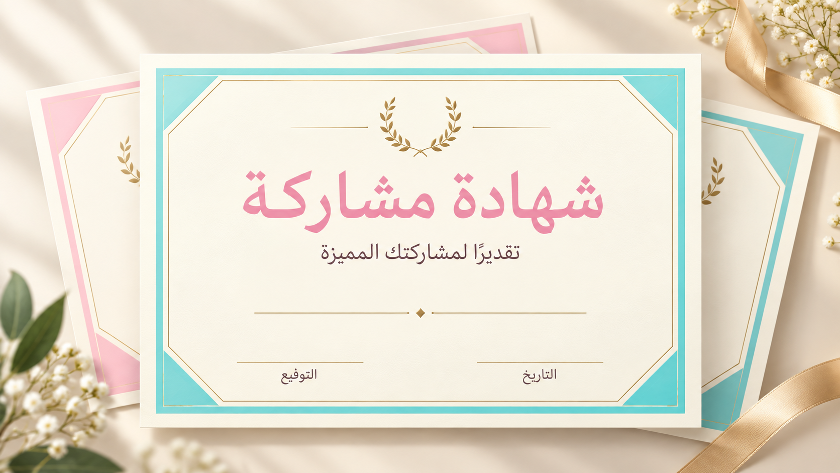 تصميم شهادة مشاركة