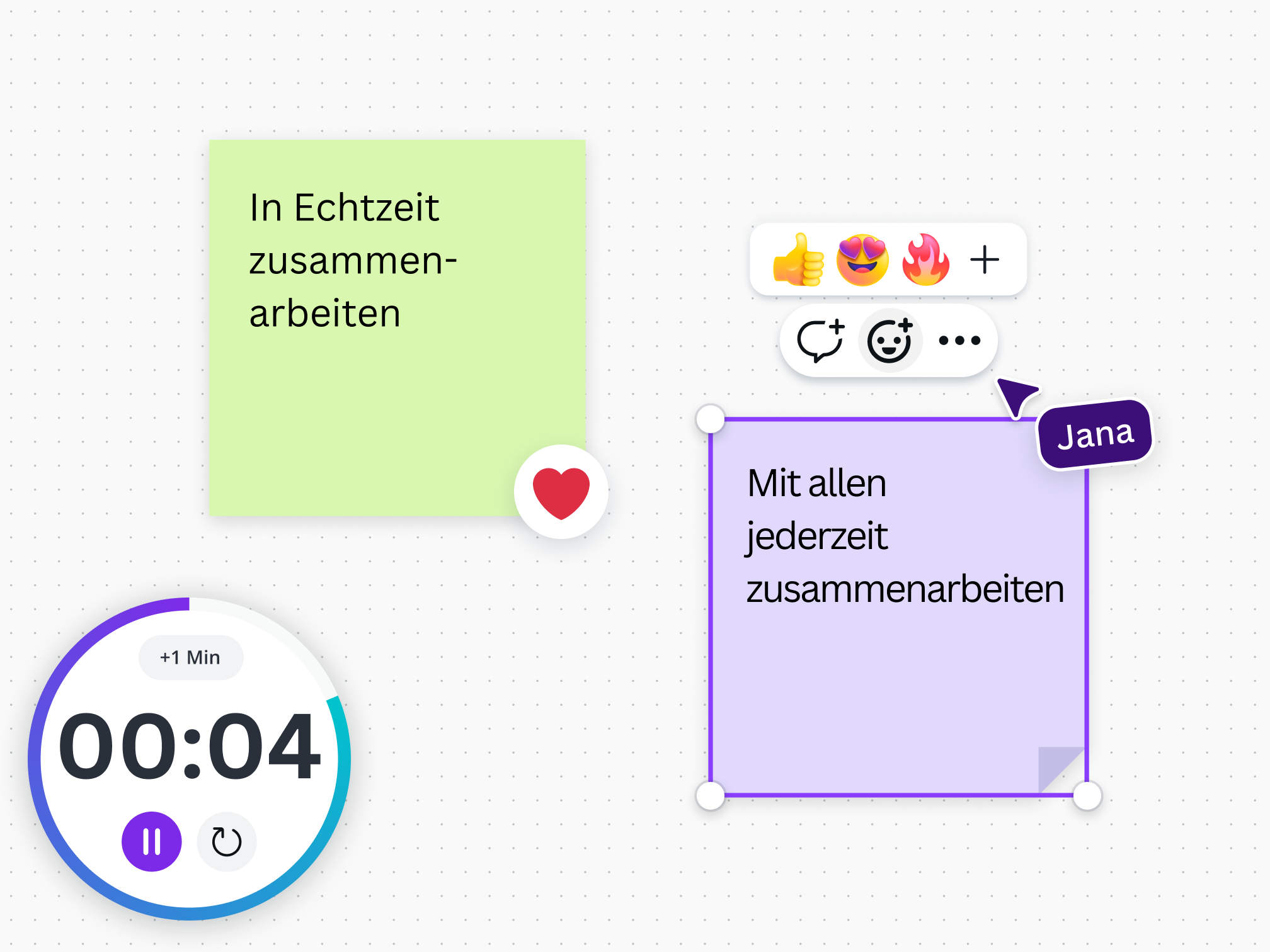 Vorschau auf die Echtzeit-Zusammenarbeit am Canva Whiteboard