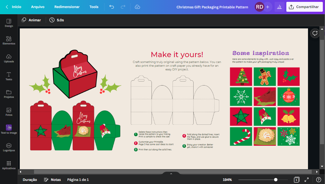 Como criar um cartão de Natal - Canva