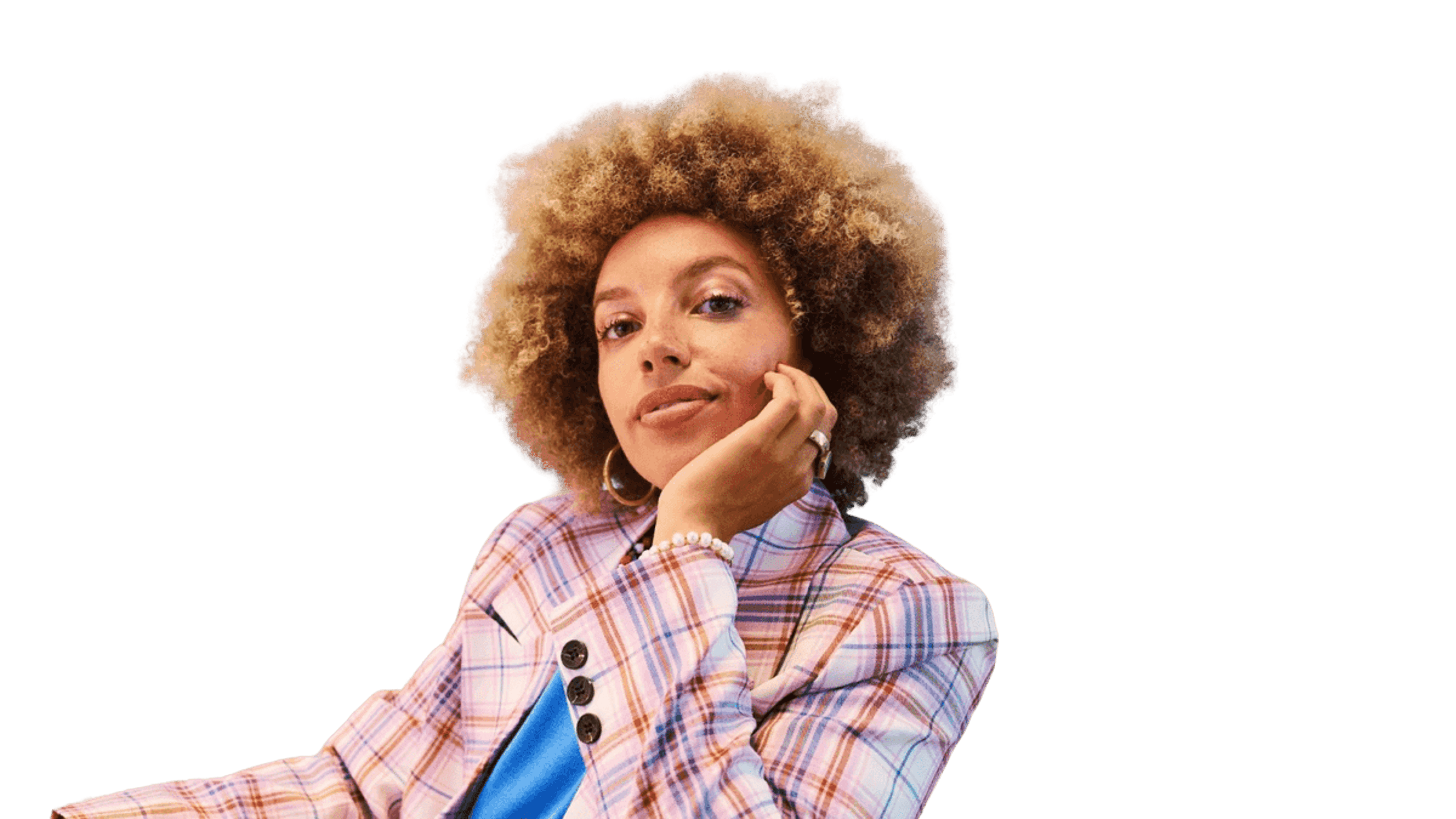 Background being removed from an image of a lady in an office