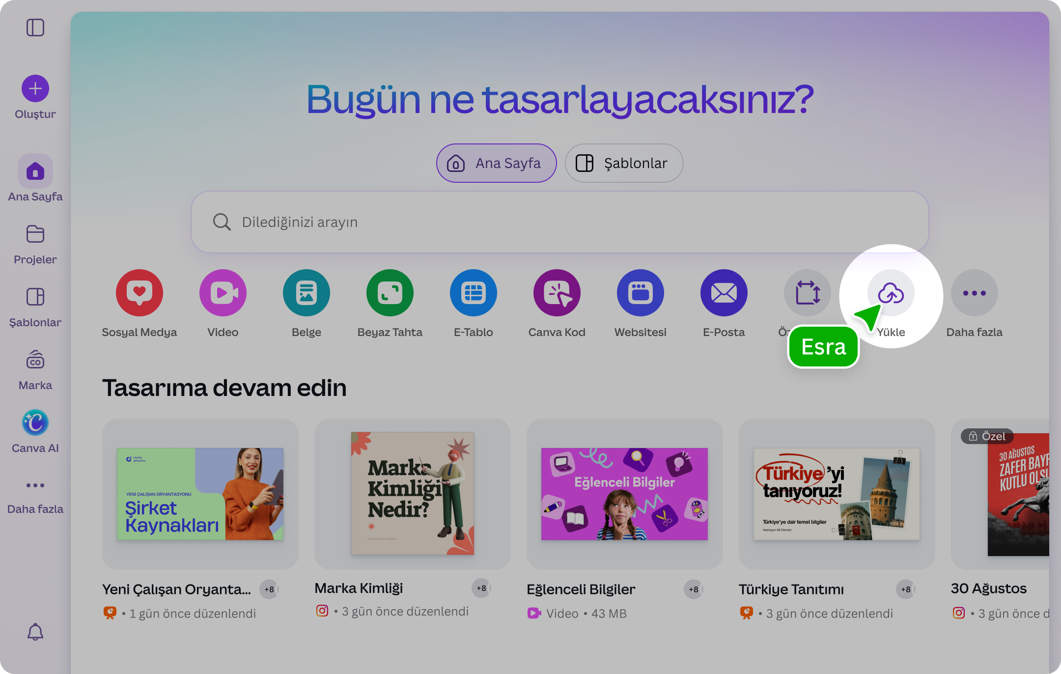 PDF kesme - Canva